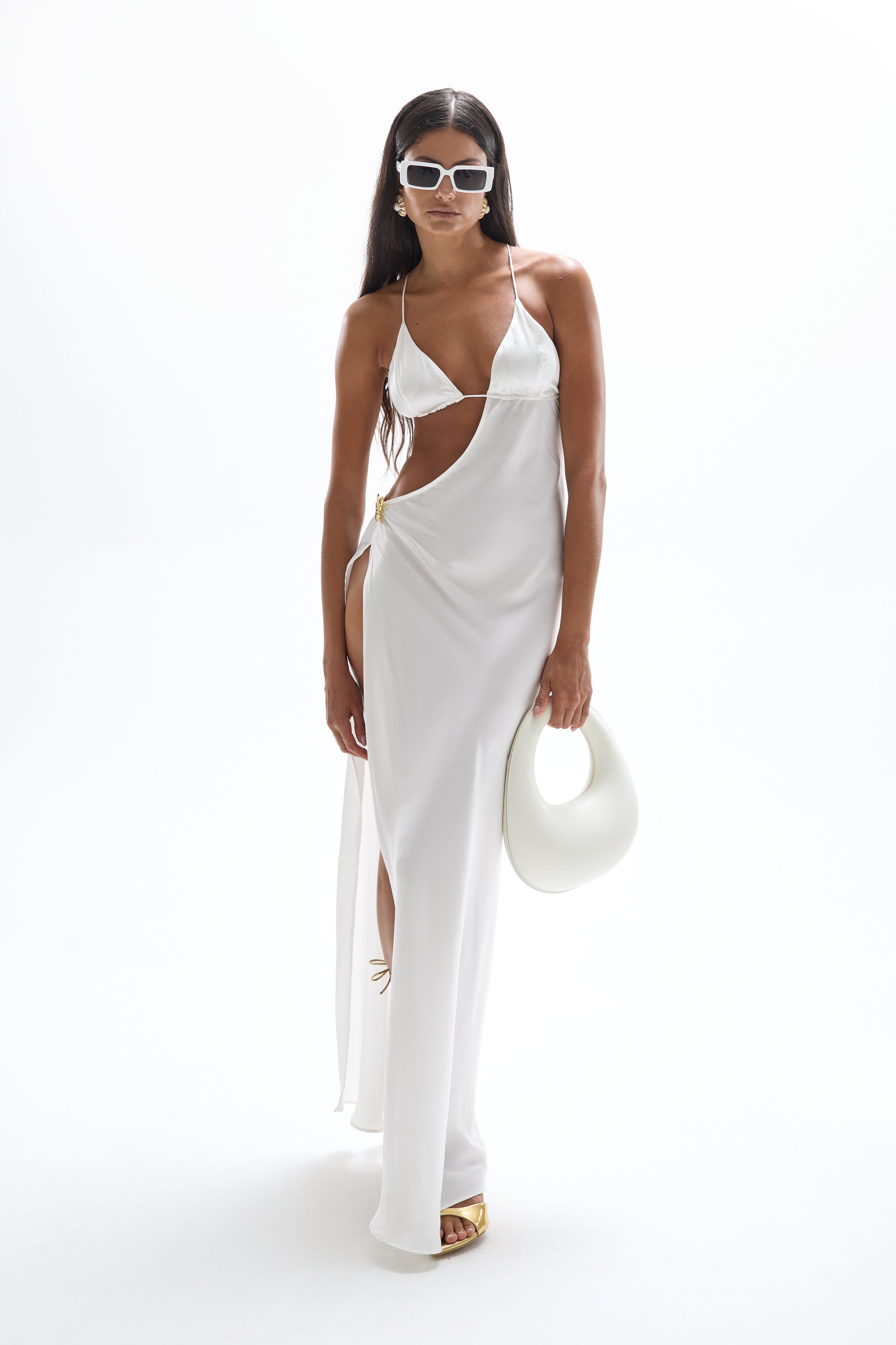 Villa Cut-Out Dress - Pearl
