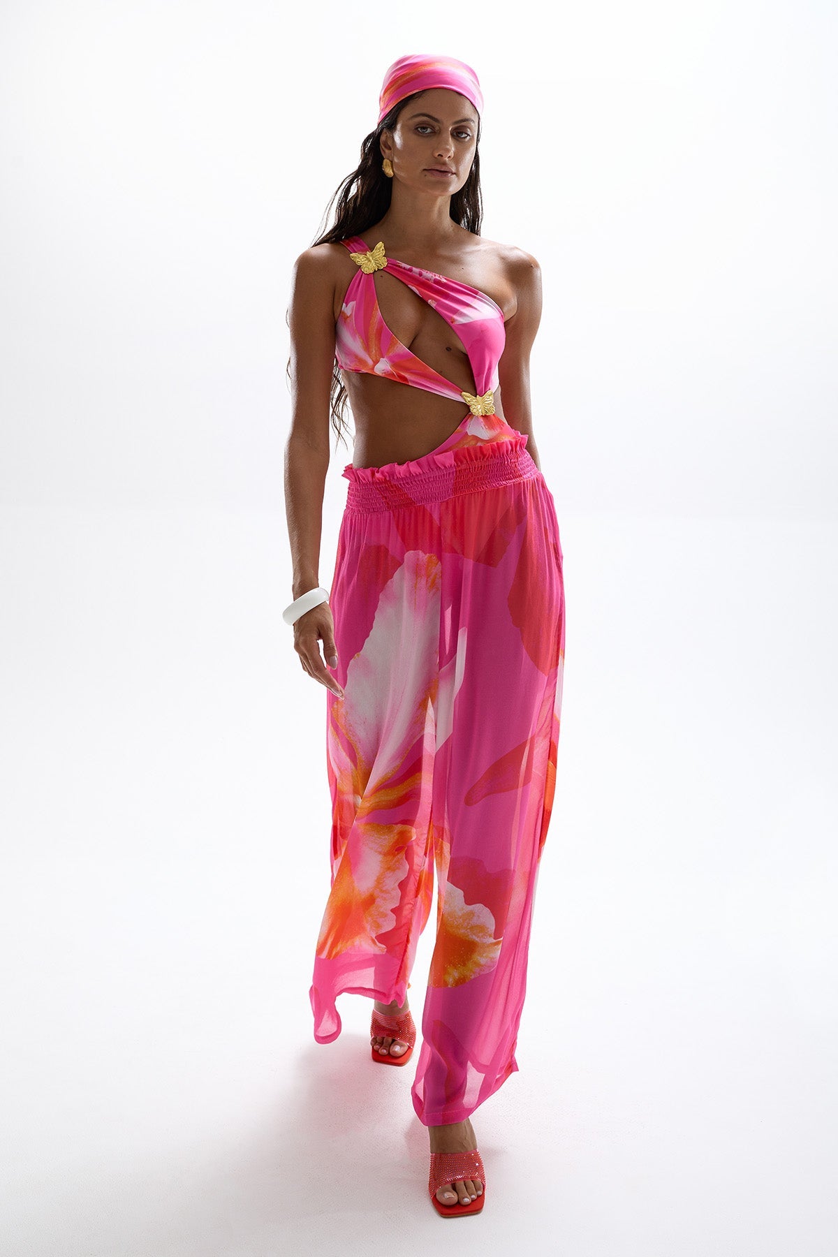 Orbit Butterfly Cut Out Swimsuit - Wildflower