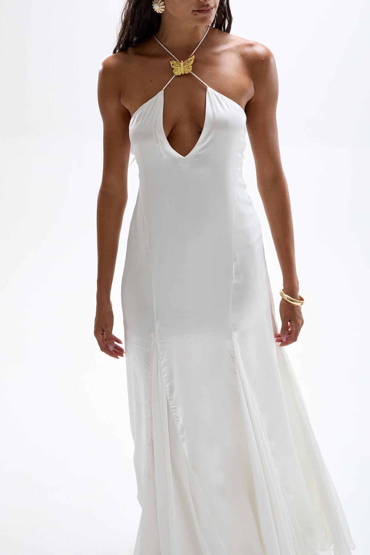 Como' Butterfly Maxi Dress - Pearl