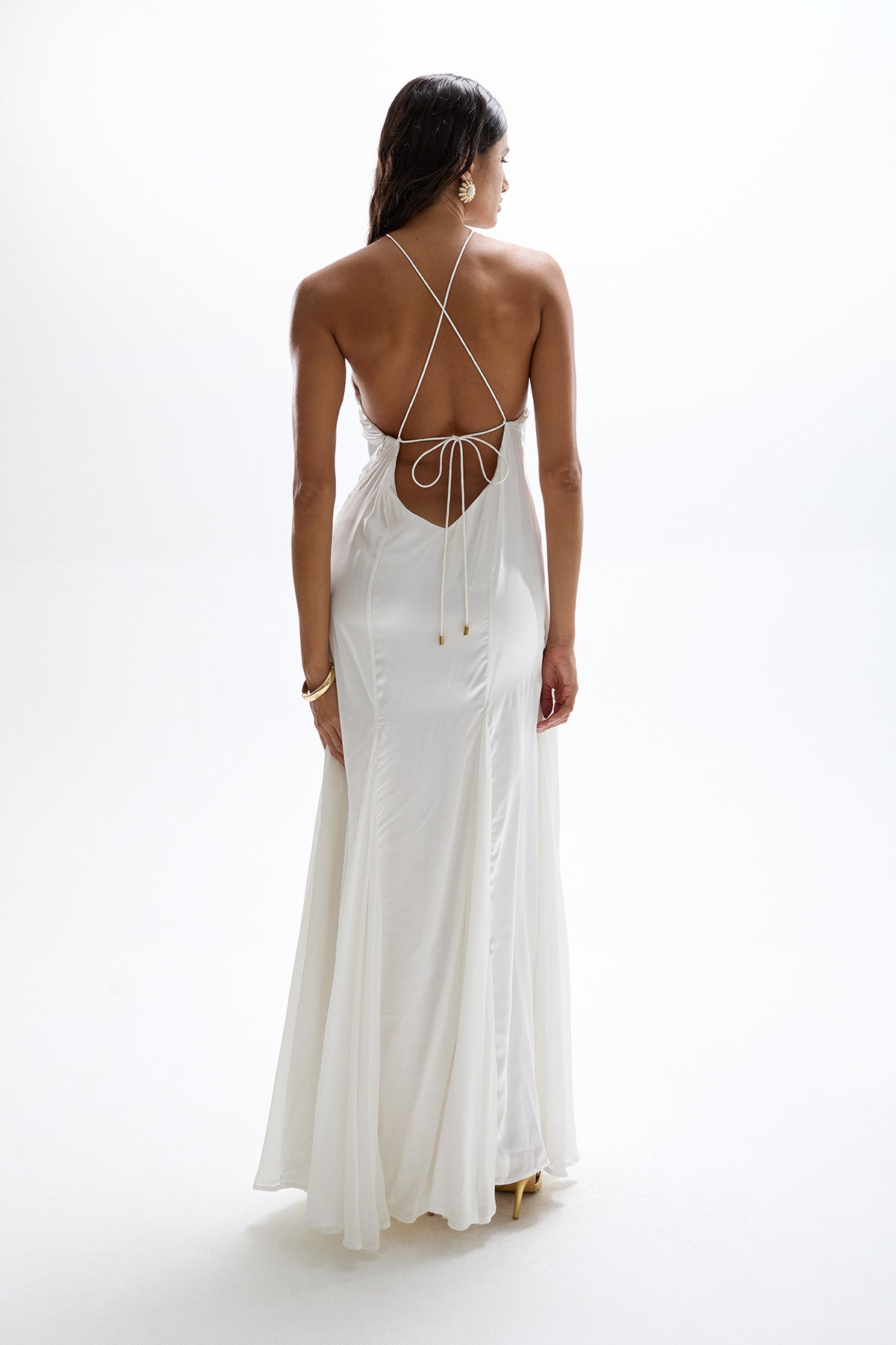 Como' Butterfly Maxi Dress - Pearl