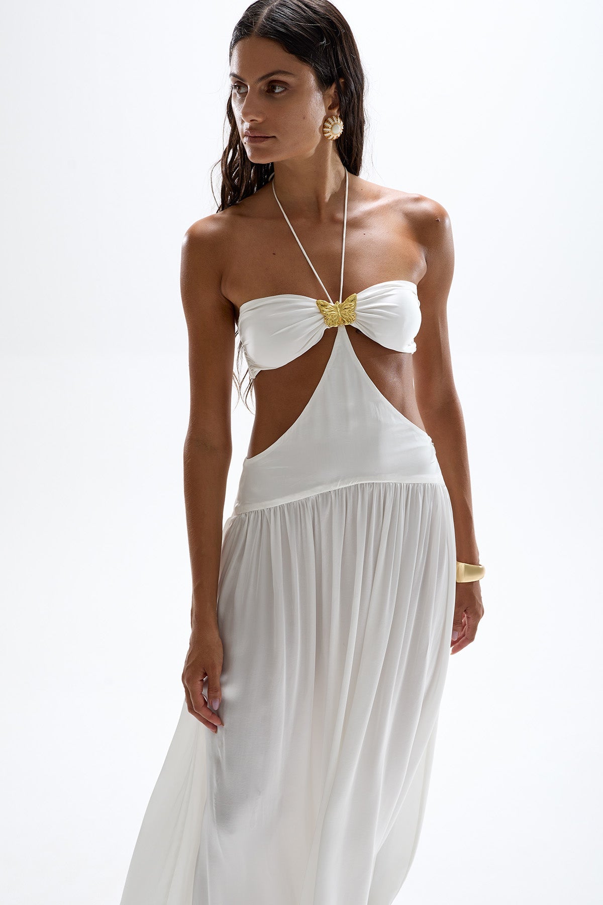 Mila Butterfly Maxi Dress - Pearl
