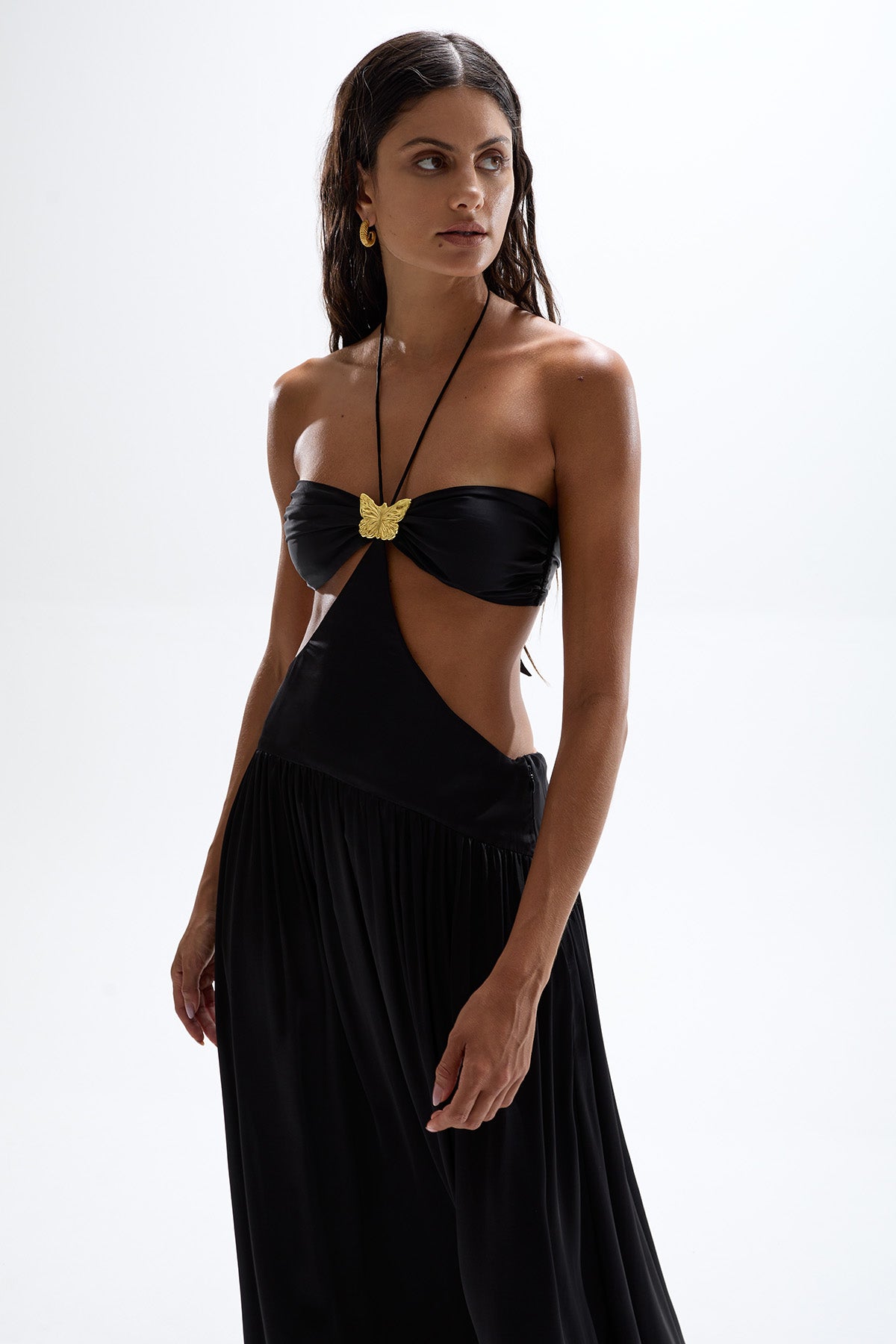 Mila' Butterfly Maxi Dress - Black