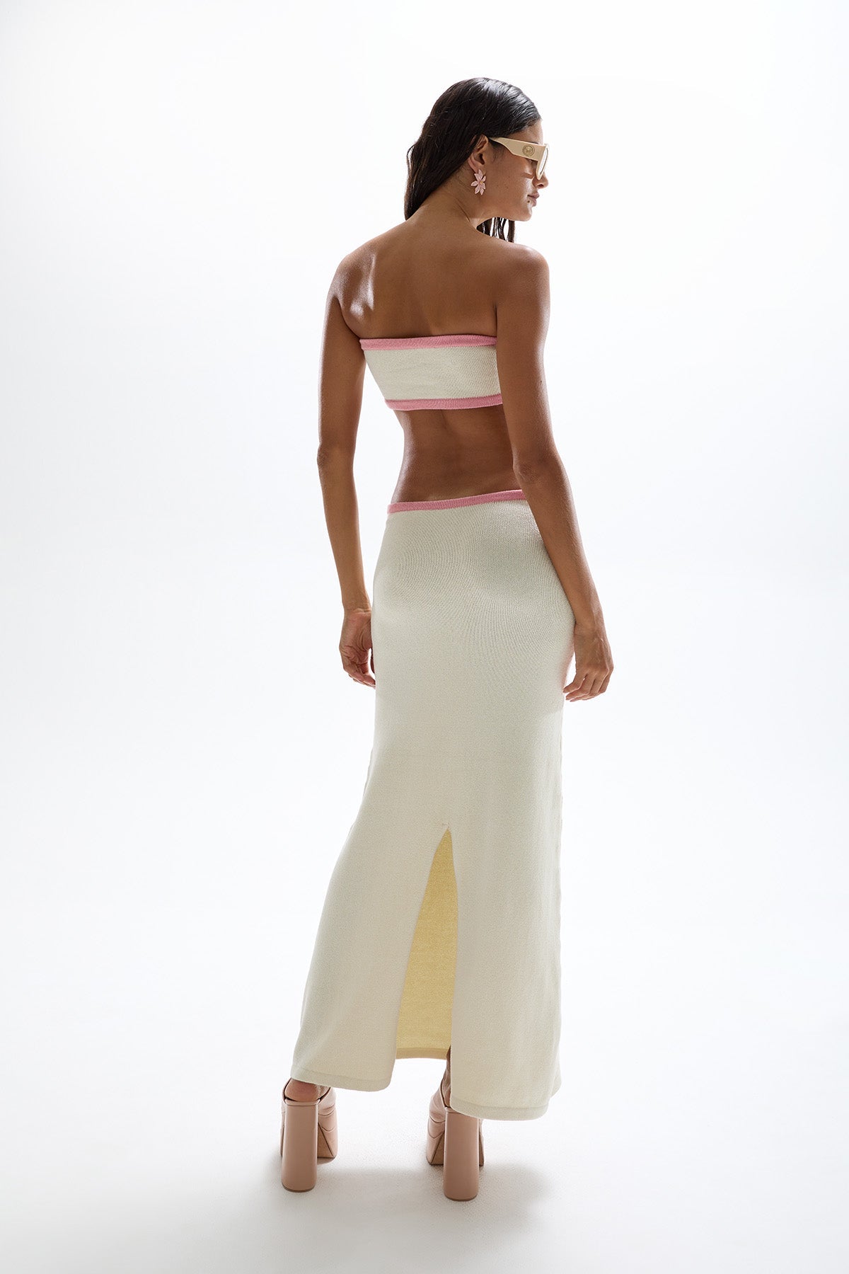 Empire' Knit Dress - Pearl
