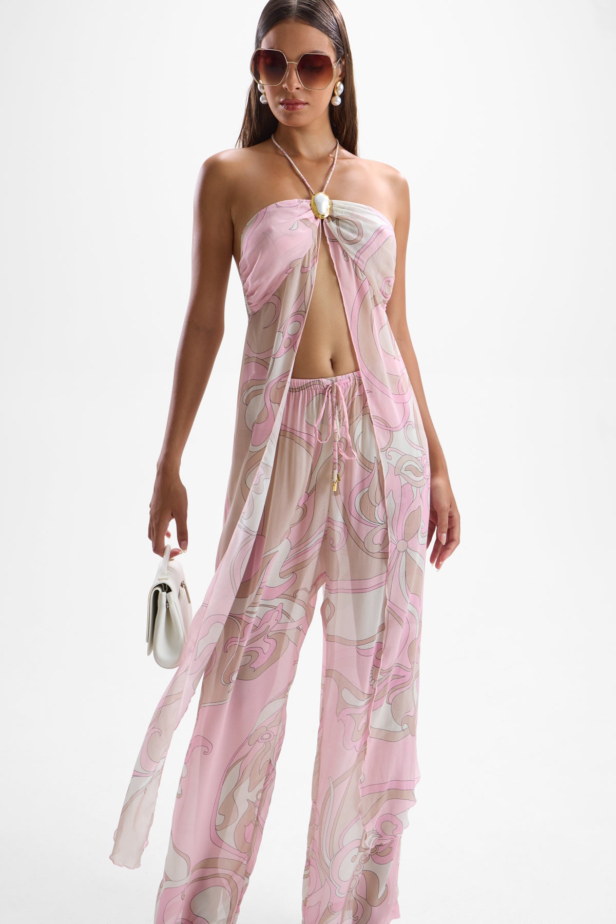 Coral Moonstone Drape Top - Deco Pink