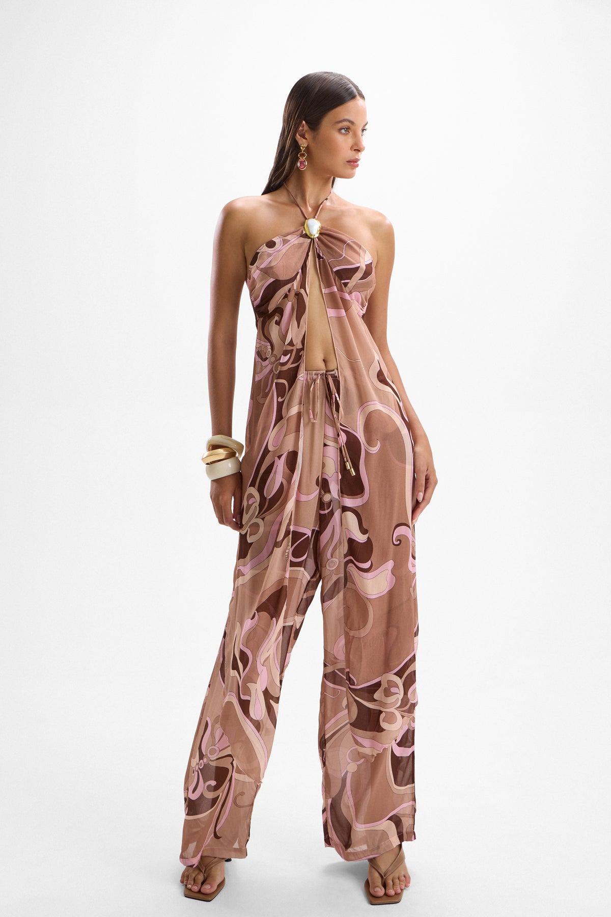 Coral Moonstone Drape Top - Deco Mocha