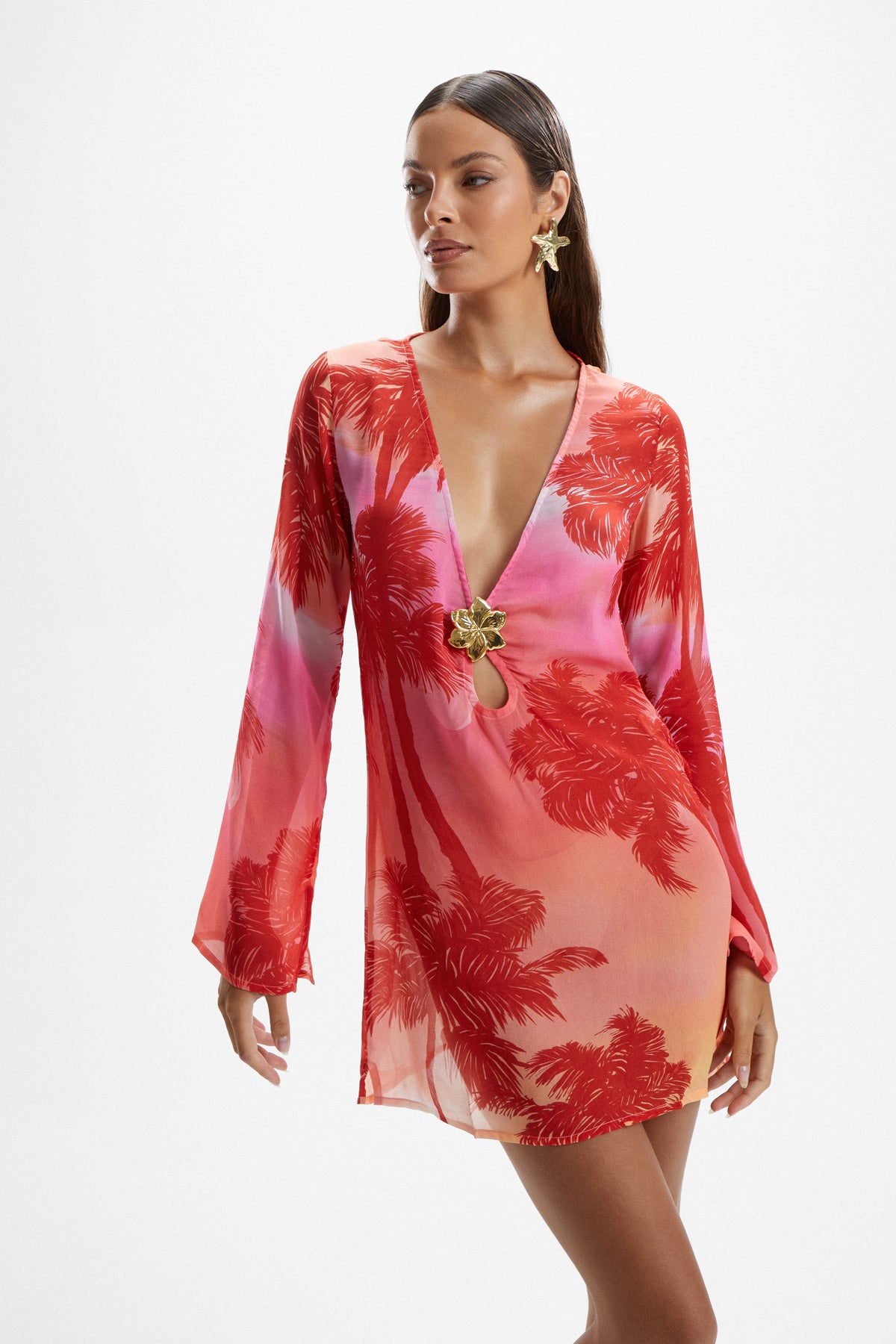 Lulu' Hibiscus Dress - Palm