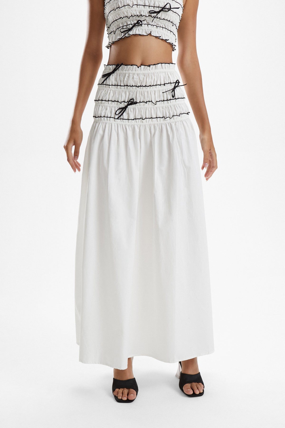 Mademoiselle Shirred Skirt - Pearl