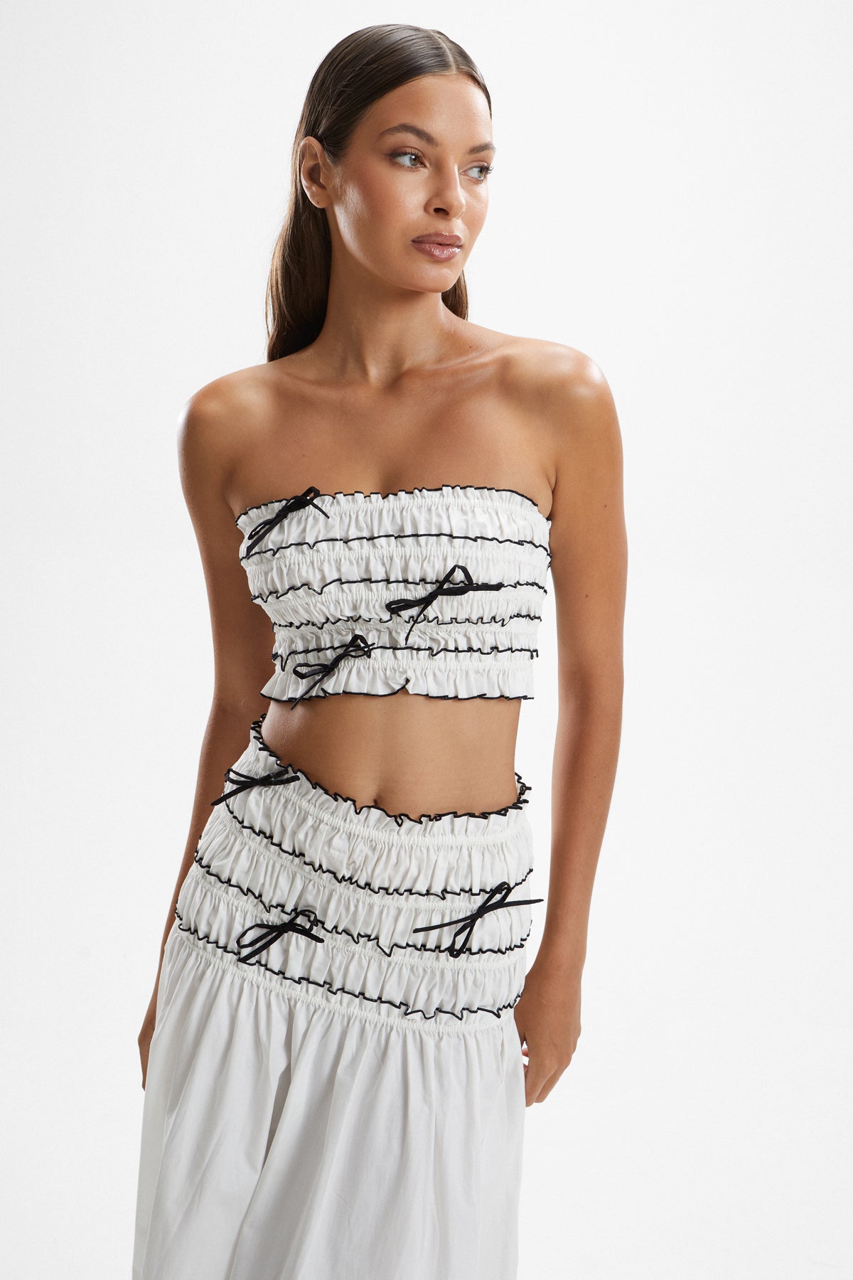 Mademoiselle Shirred Skirt - Pearl