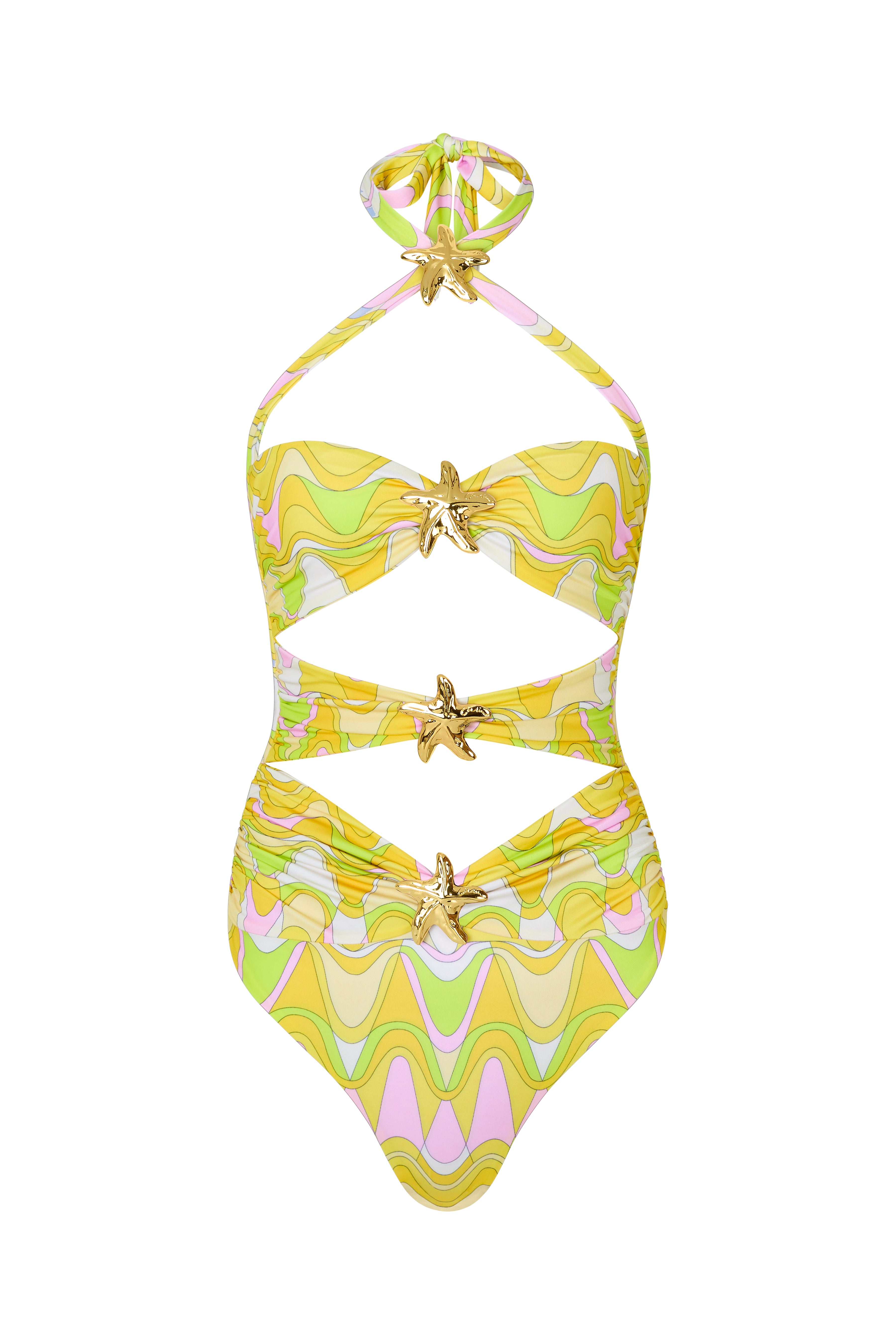 Diamond' Seastar Swimsuit - Wavy Gold