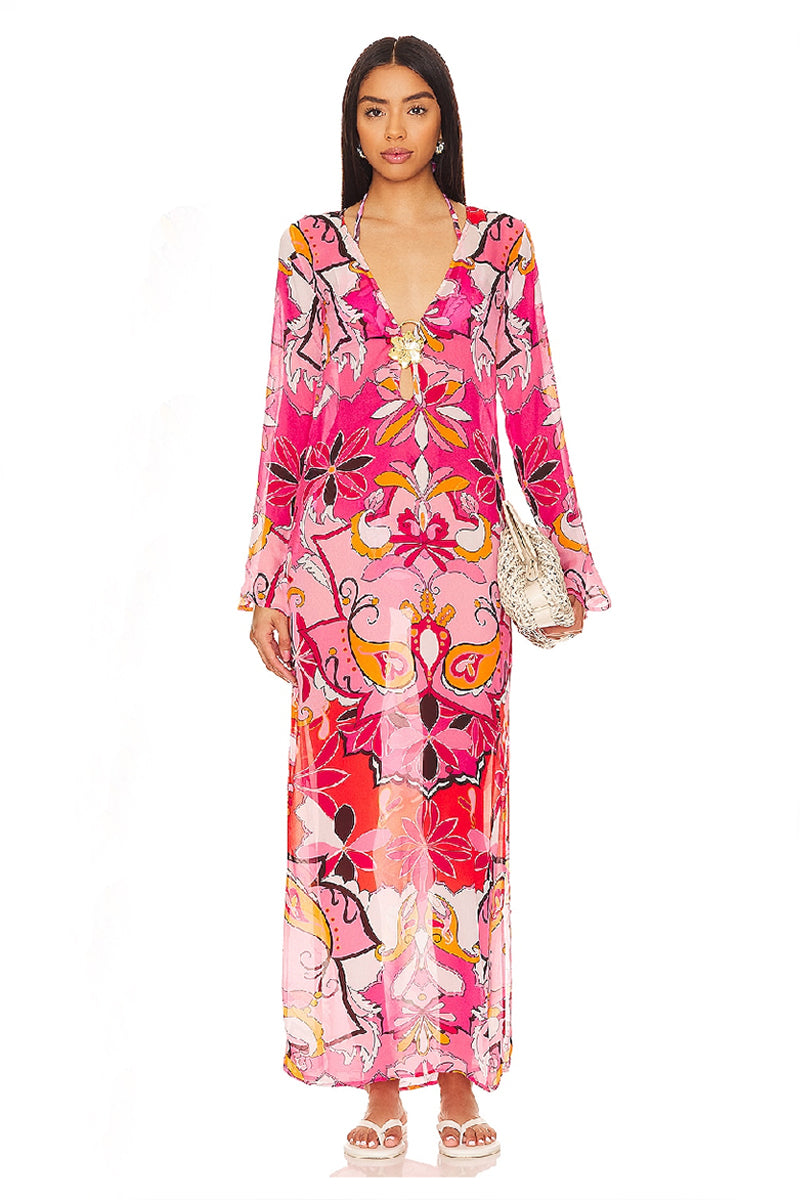 Hotline' Maxi Dress - Boheme Pink