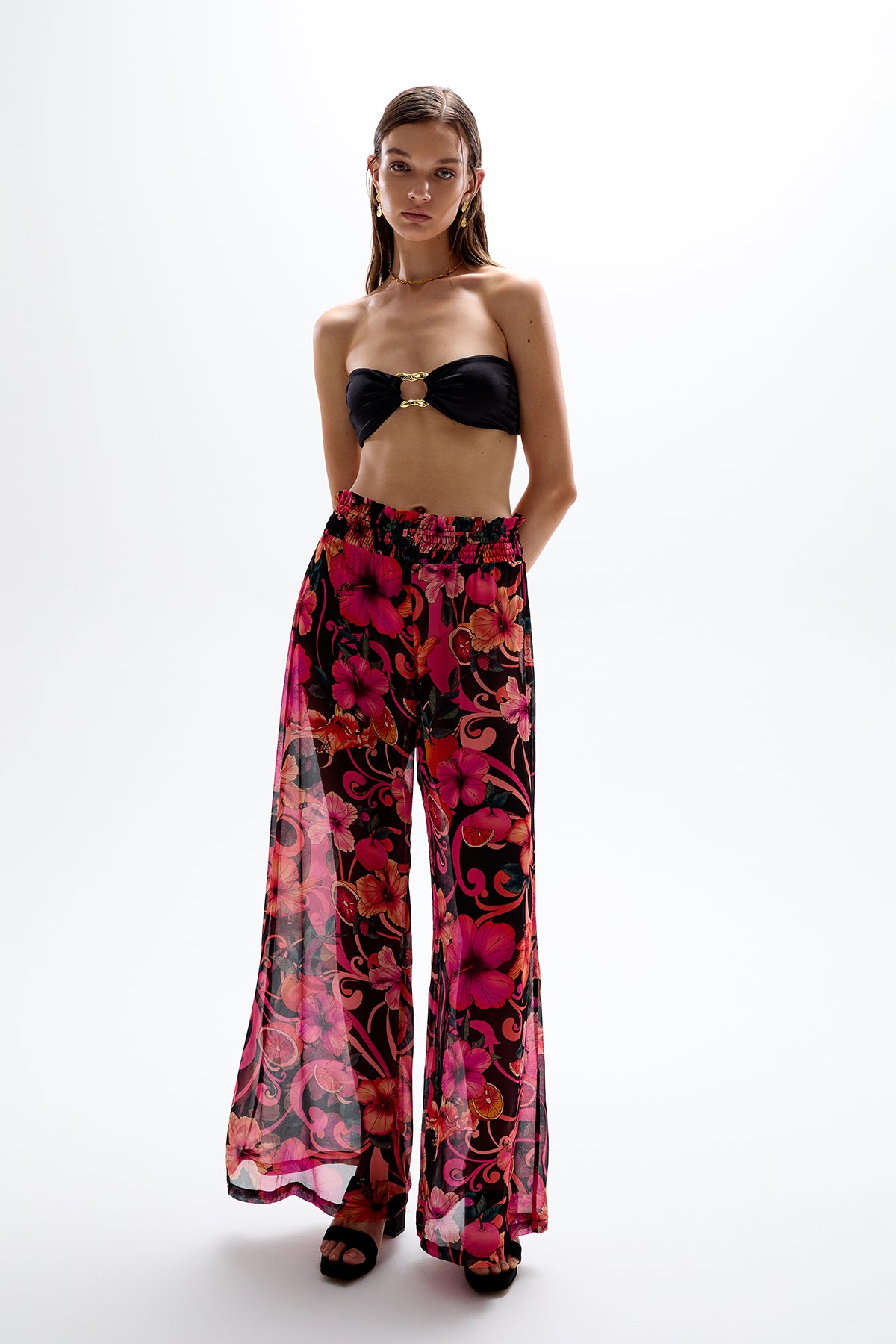 Mission Shirred Pants - Hibiscus Pink