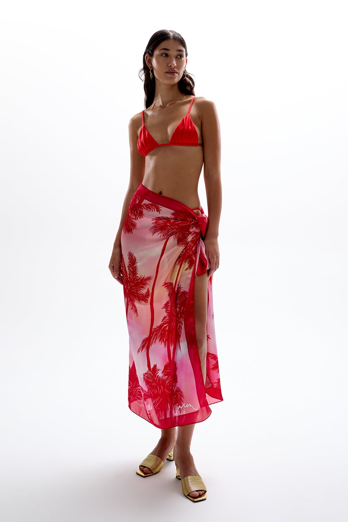 Era' Ruched Tri Top - Ablaze