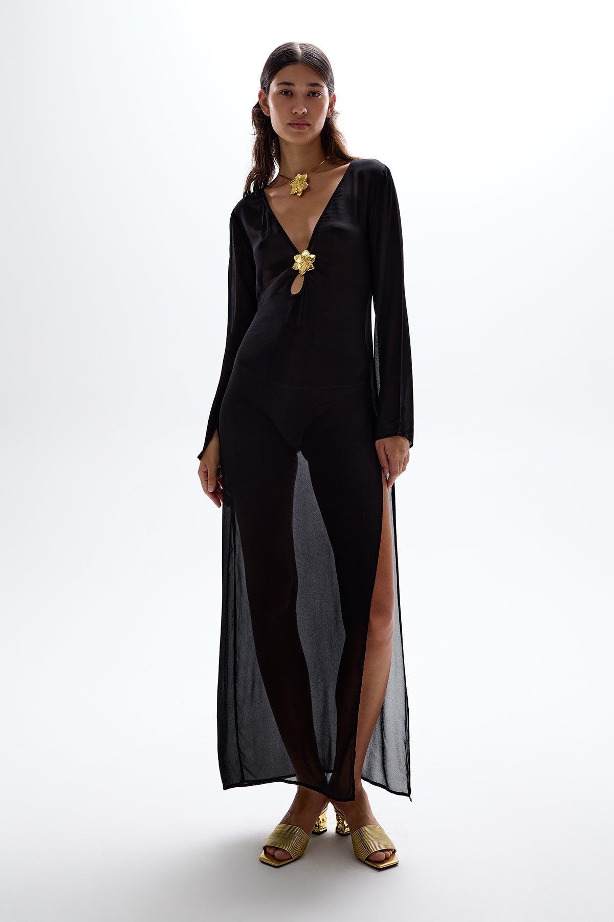 Hotline' Maxi Dress - Black