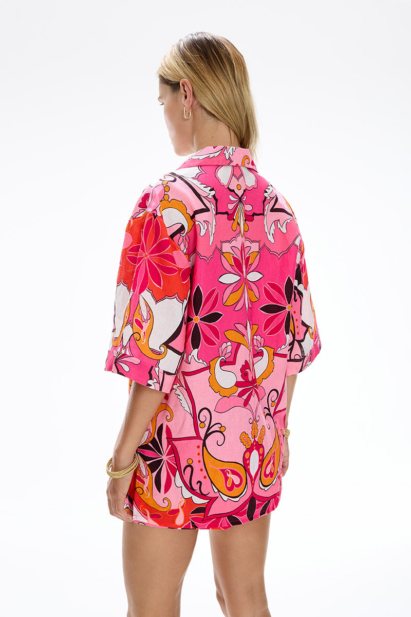 Mirage' Bowling Shirt - Boheme Pink