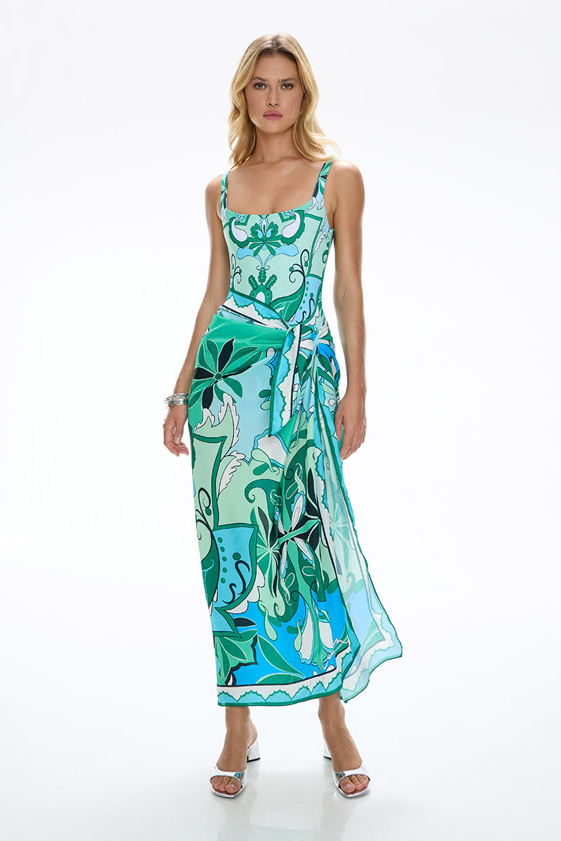 Long Silky Scarf - Boheme Blue