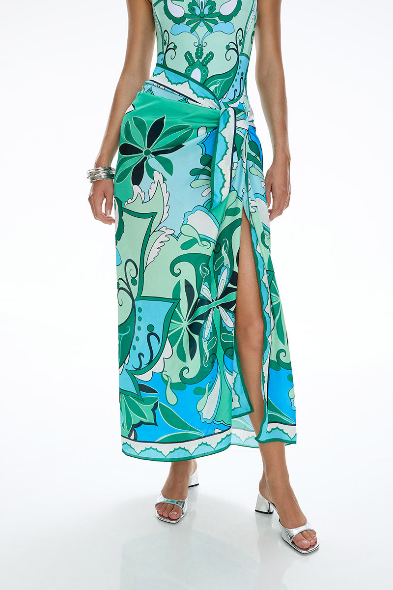 Long Silky Scarf - Boheme Blue