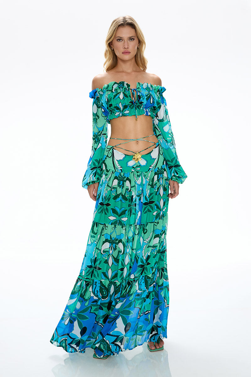 Song' Skirt - Boheme Blue