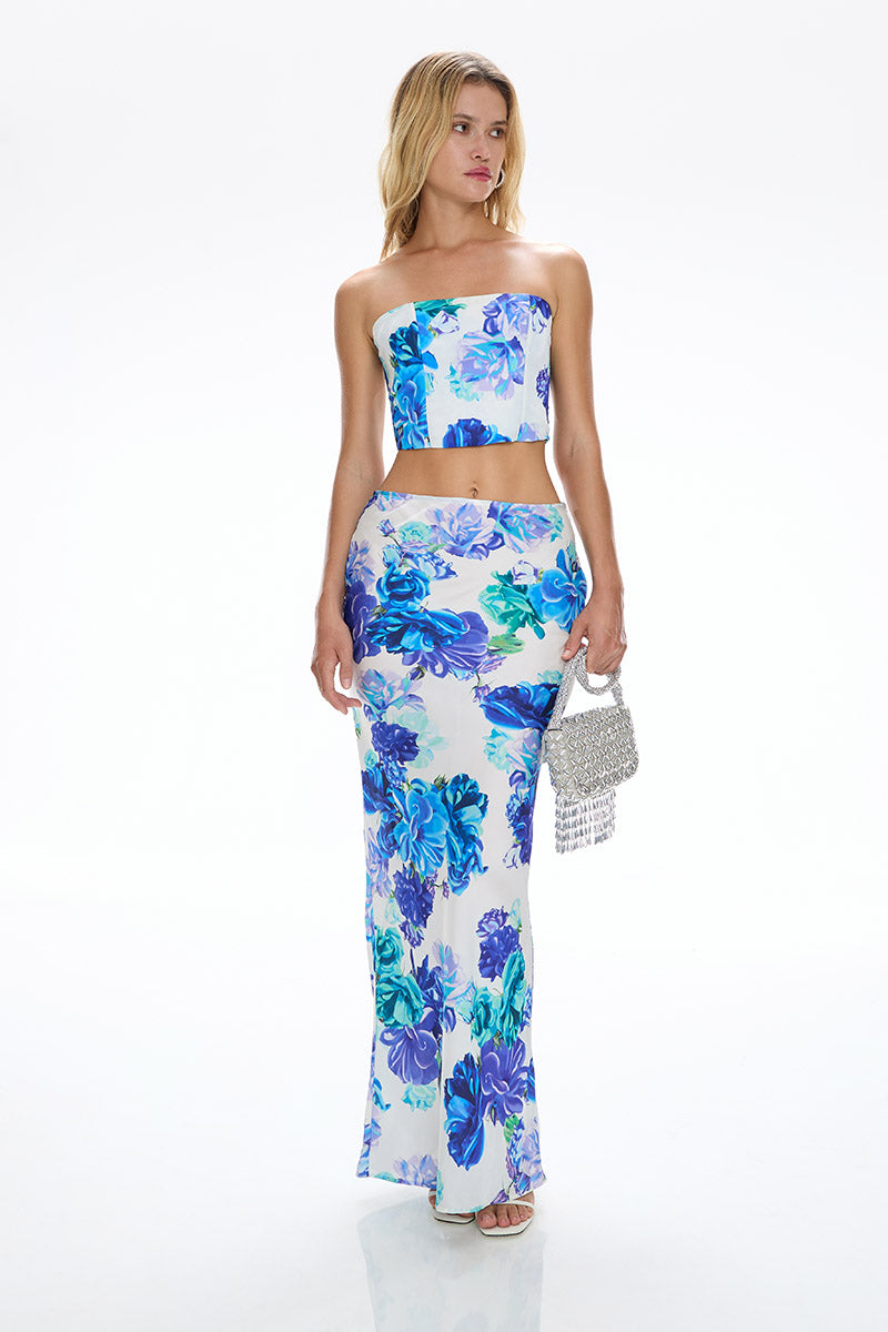 'Miami' Maxi Skirt - Flamenco Blue