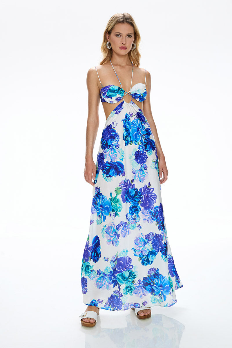 flamenco dress blue Electric Blue Flamenco Dress - Modern Style Spanish Costume main image 1