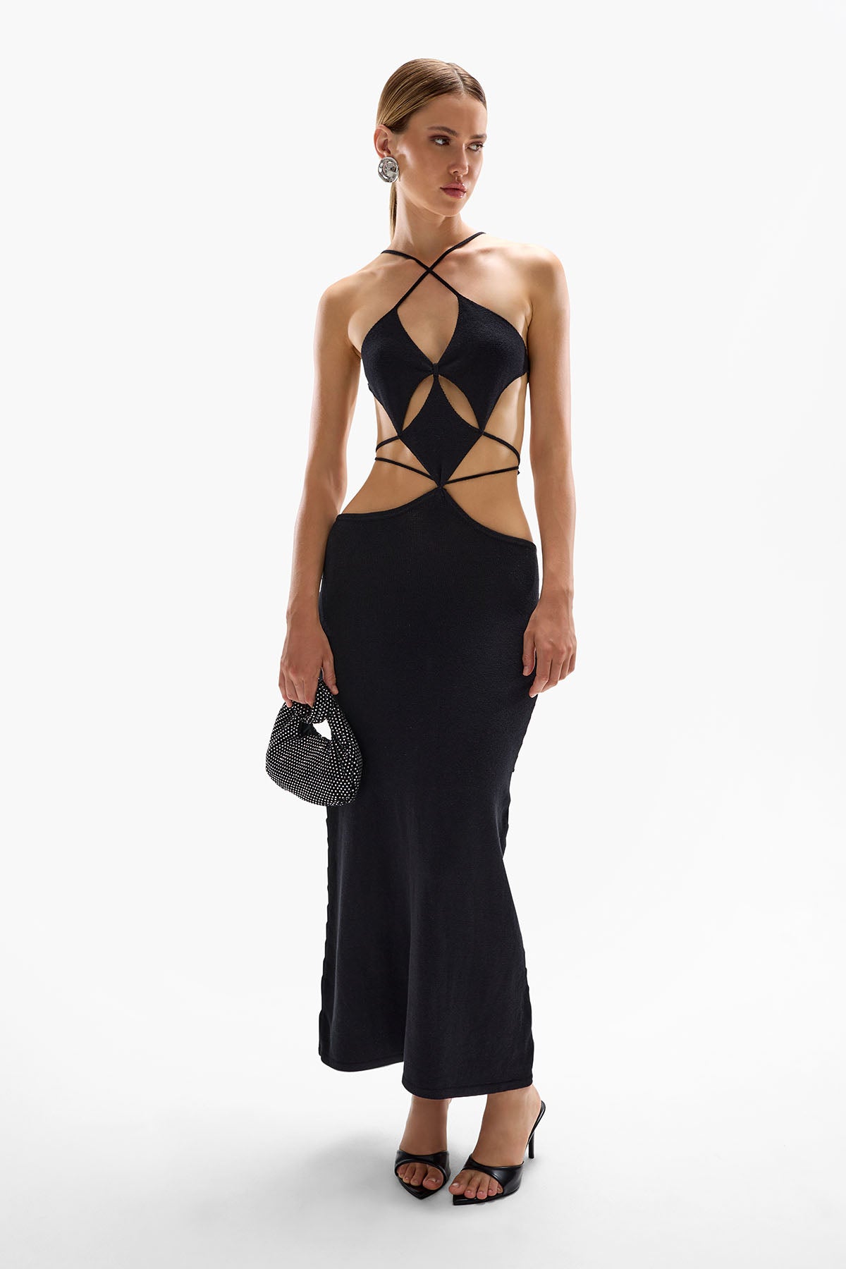 Smoke' Knit Maxi Dress - Black