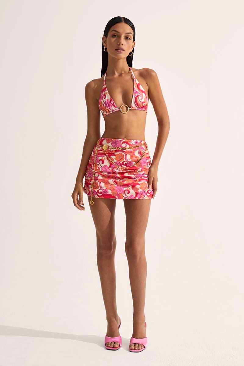 Martini Gathered Mini Skirt - Ultraviolet