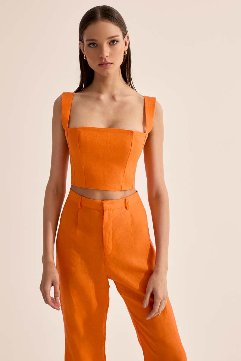 'Babydoll' Laced Bustier - Orange