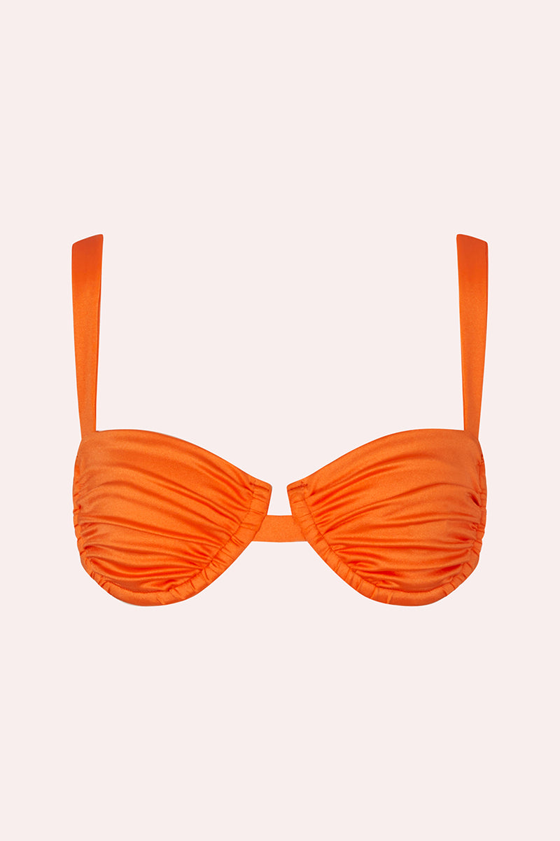 'Ariel' Ruched Bra - Orange