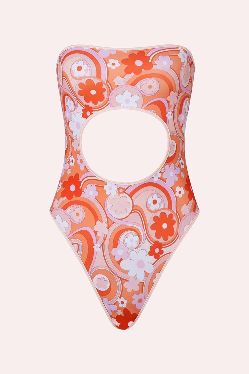 'Mod' Cut Out Swimsuit - Bloom