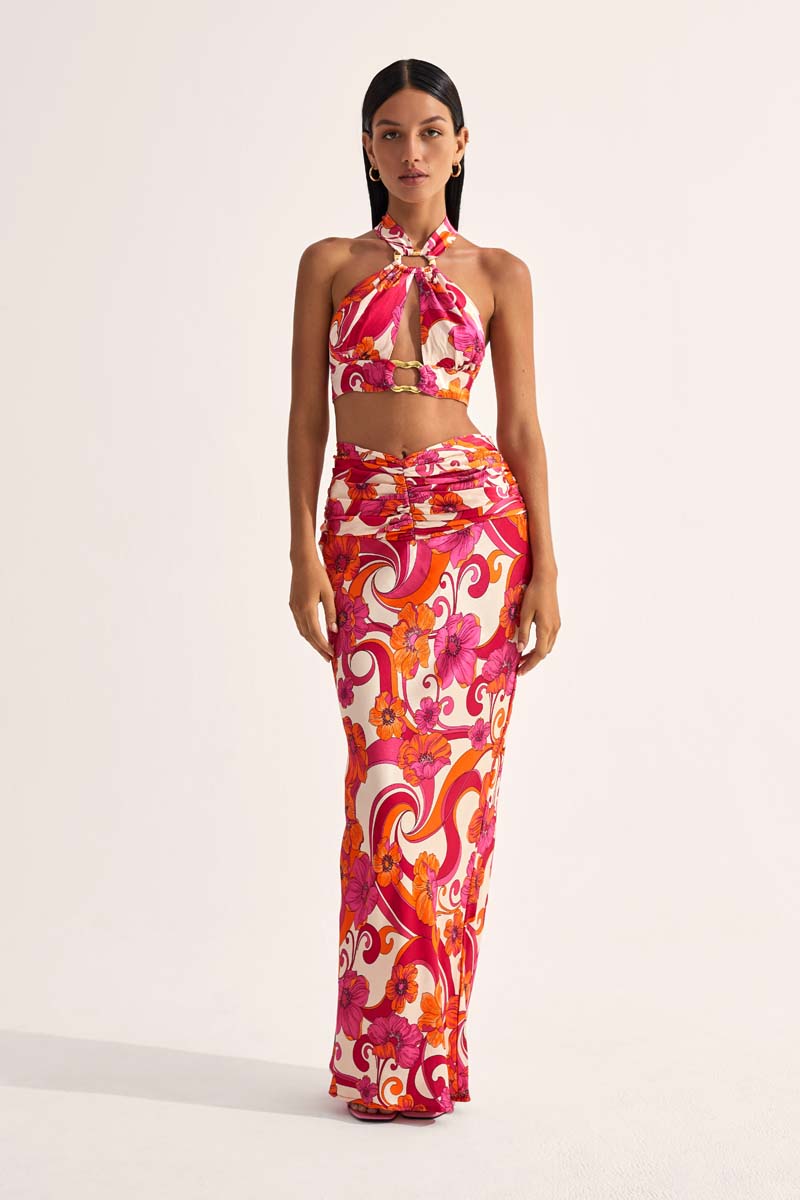 Ceremony Ruched Maxi Skirt - Ultraviolet