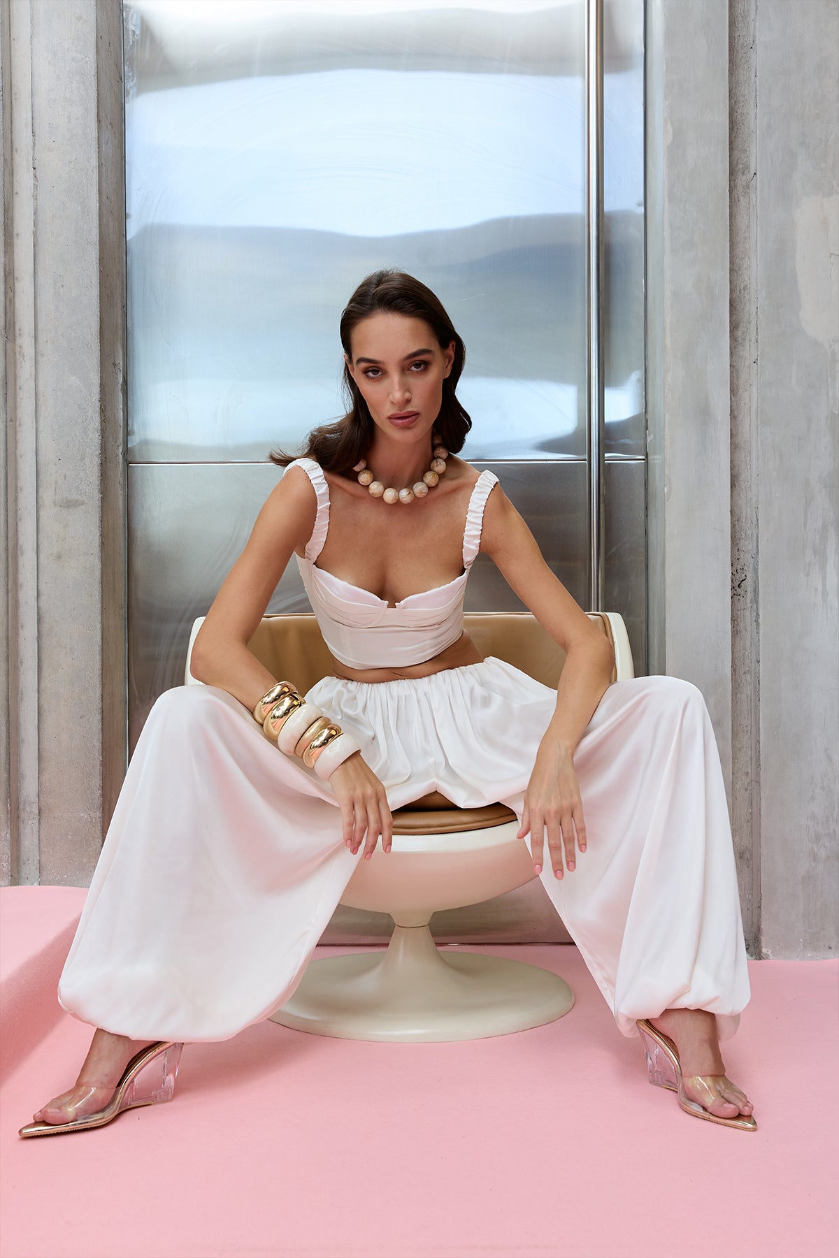 Astrid Bustier Top - Pearl | Cin Cin Swimwear and Resortwear