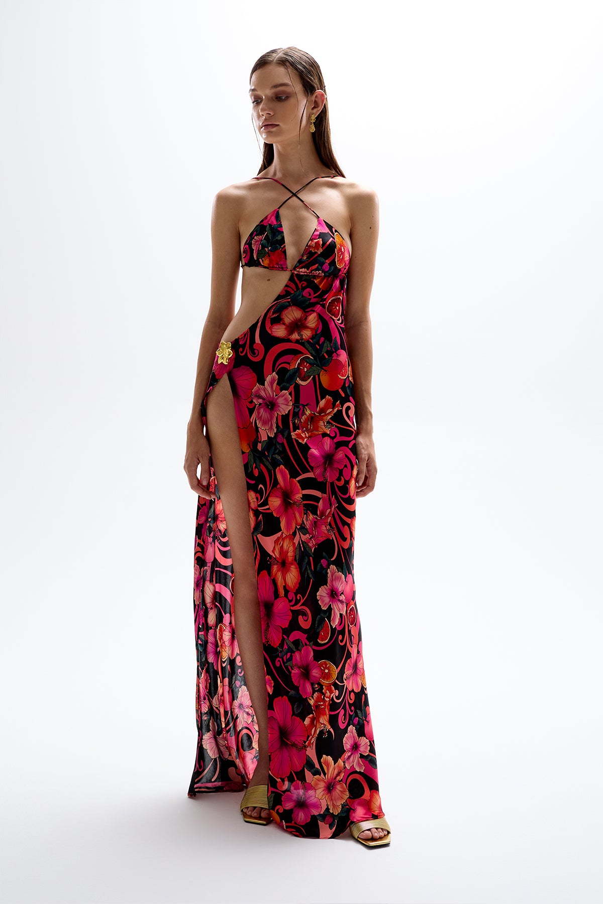 'Villa' Cut-Out Dress - Hibiscus Pink