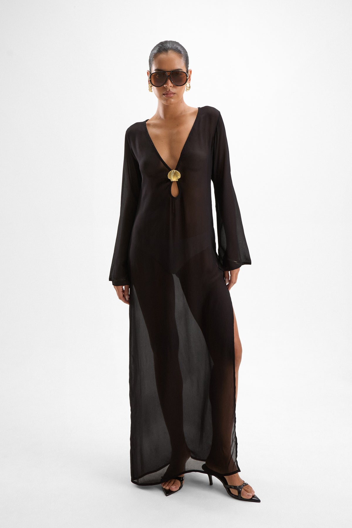 Hotline Seashell Dress - Black