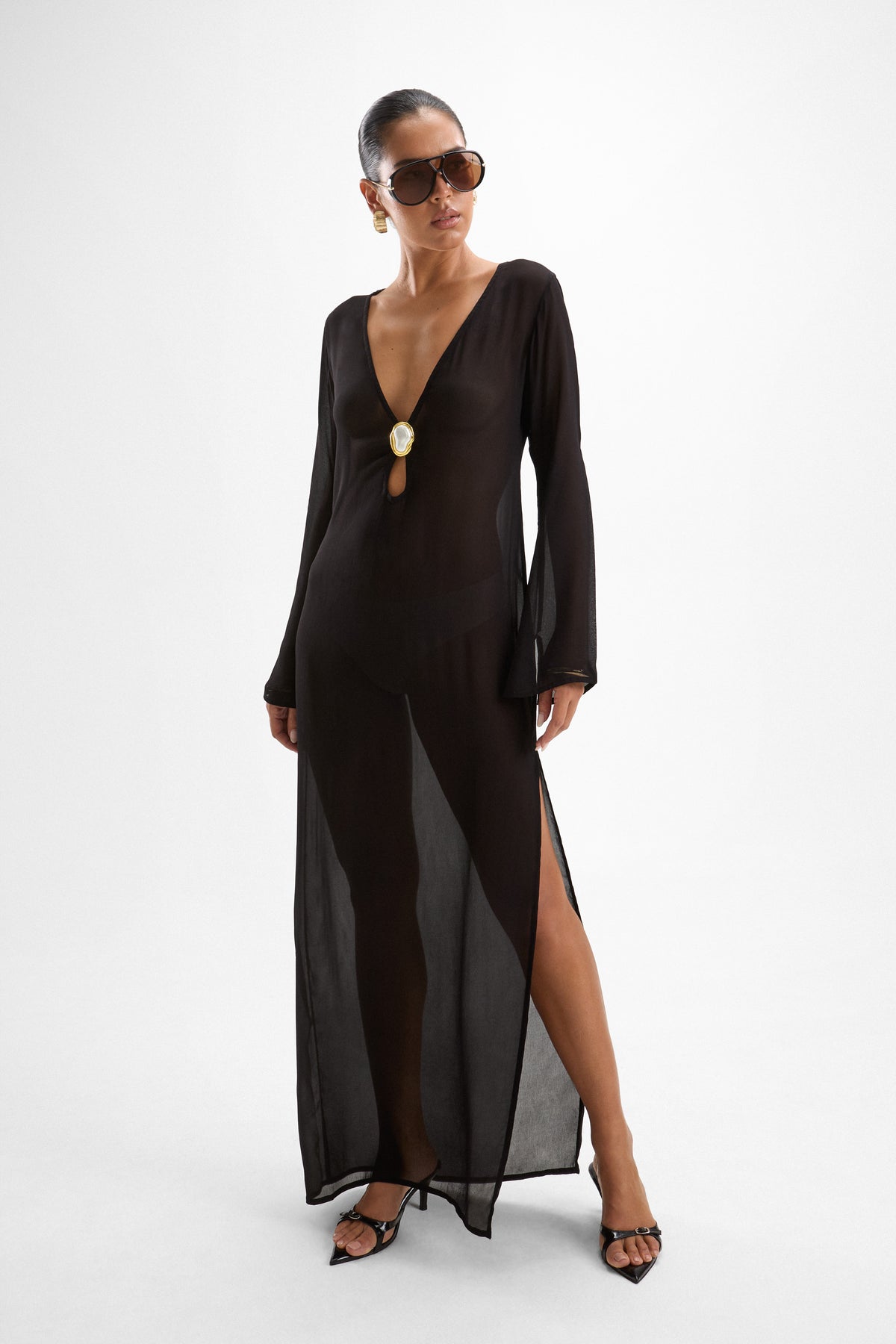 Hotline Seashell Dress - Black