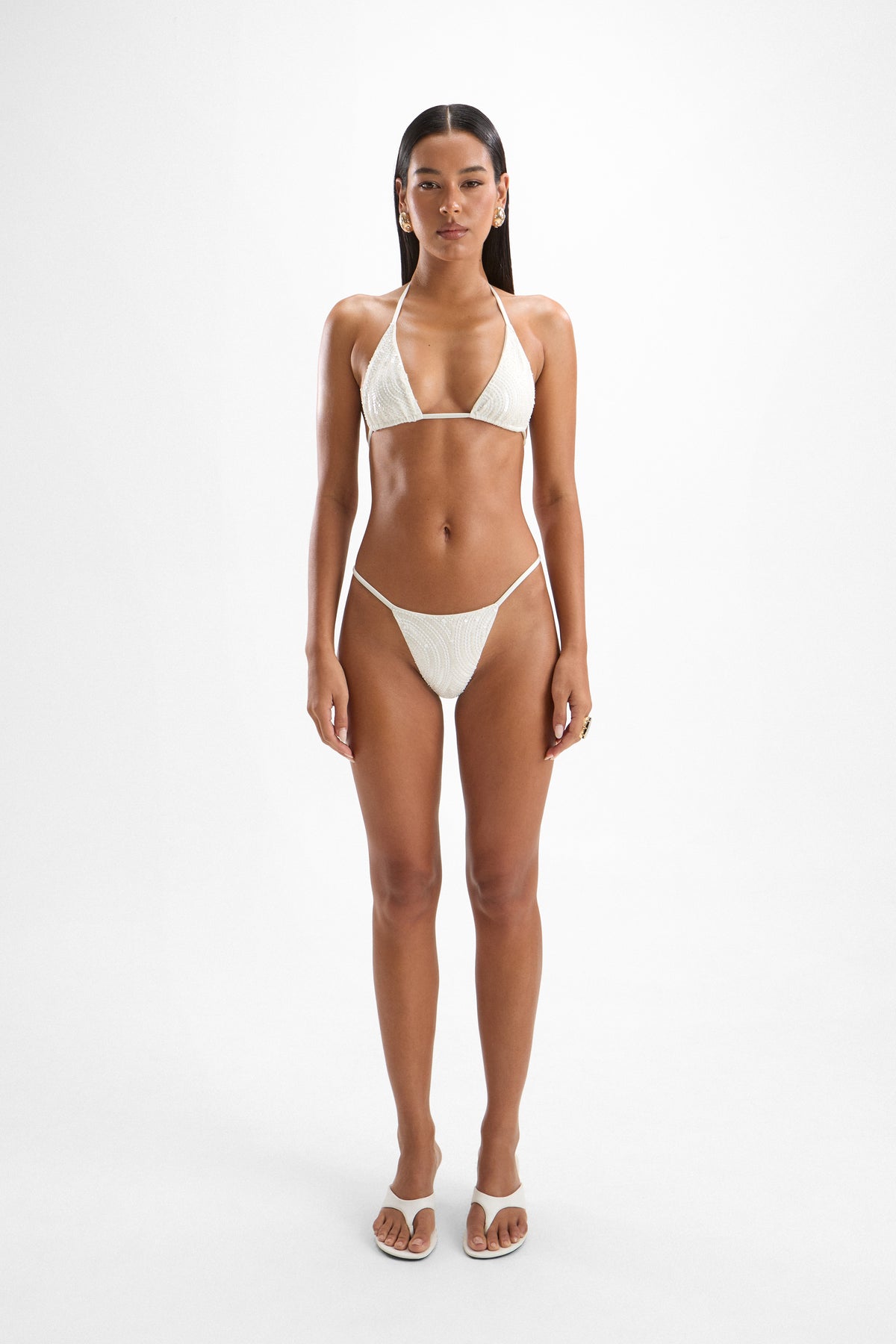 Koi Embellished Bikini Top - Snow