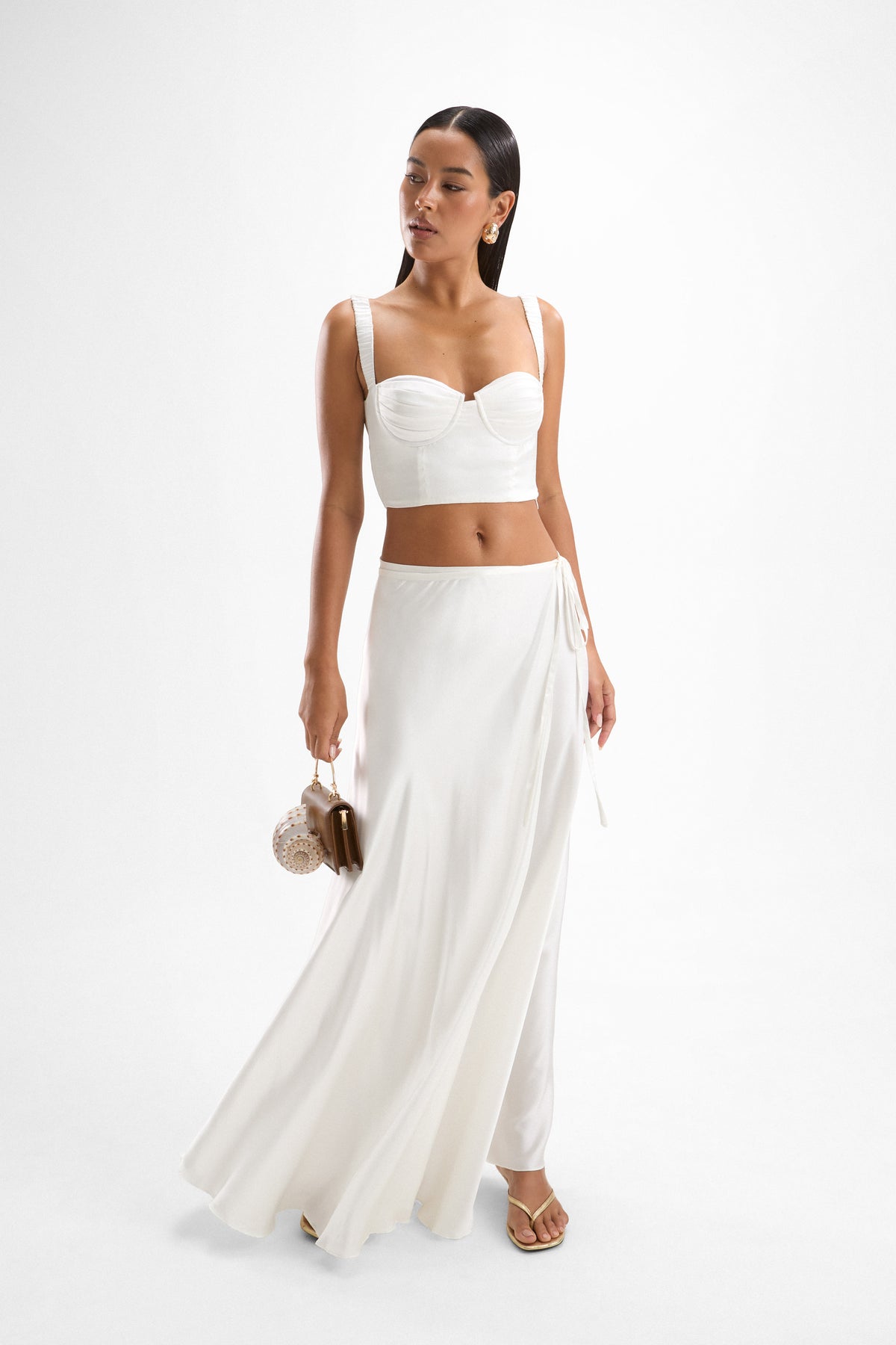 Monica Wrap Skirt - Pearl
