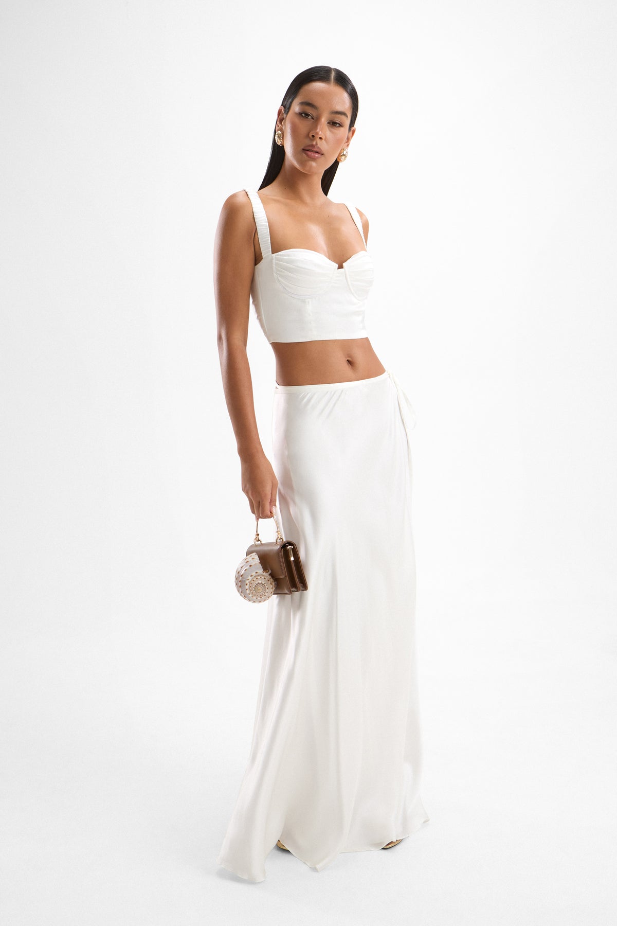 Monica Wrap Skirt - Pearl
