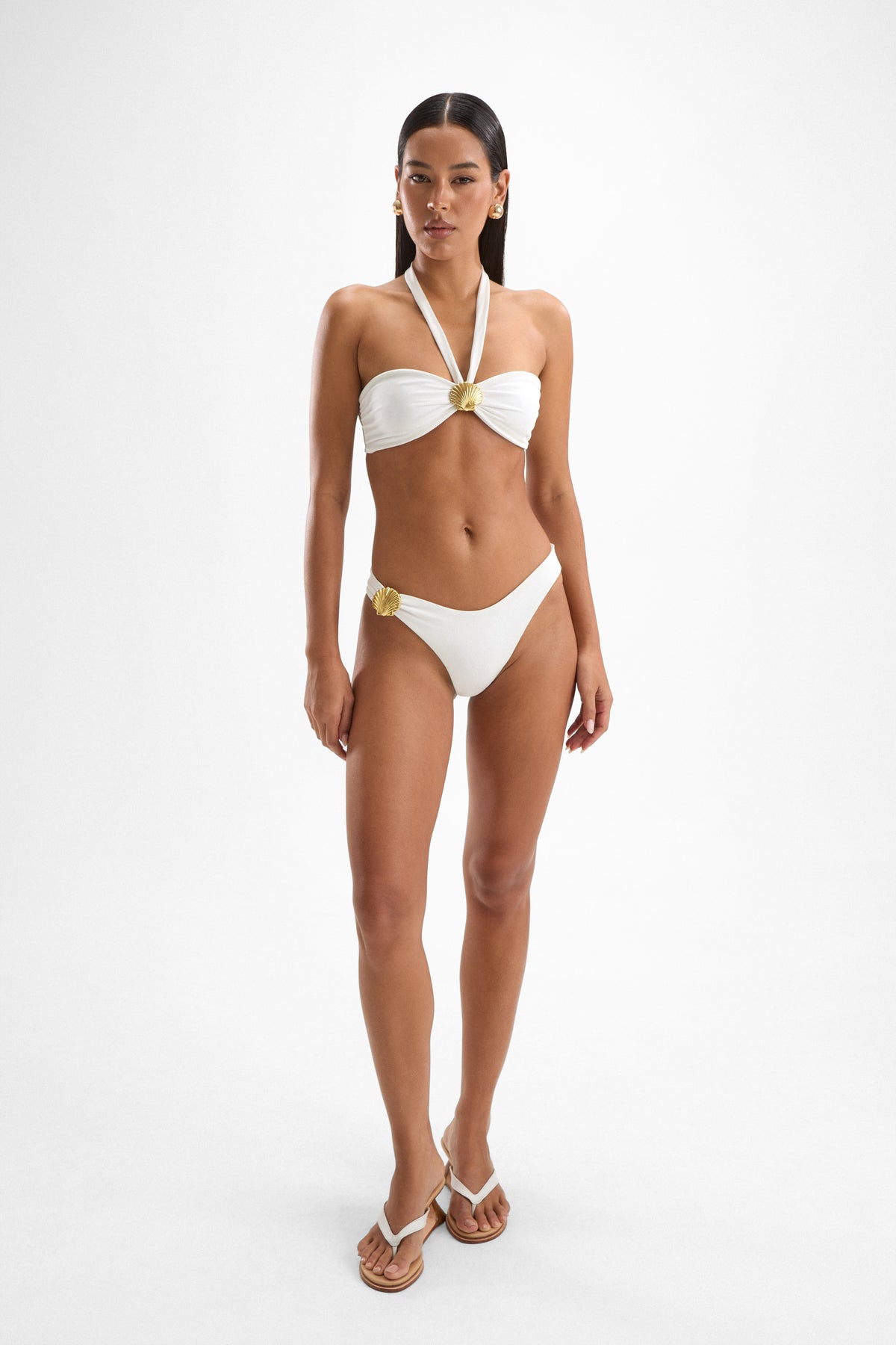 Coast Seashell Bandeau Top - Snow