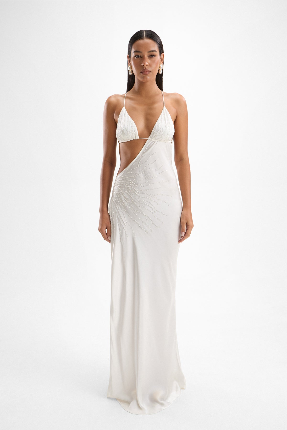 Villa Beaded Dress - Pearl