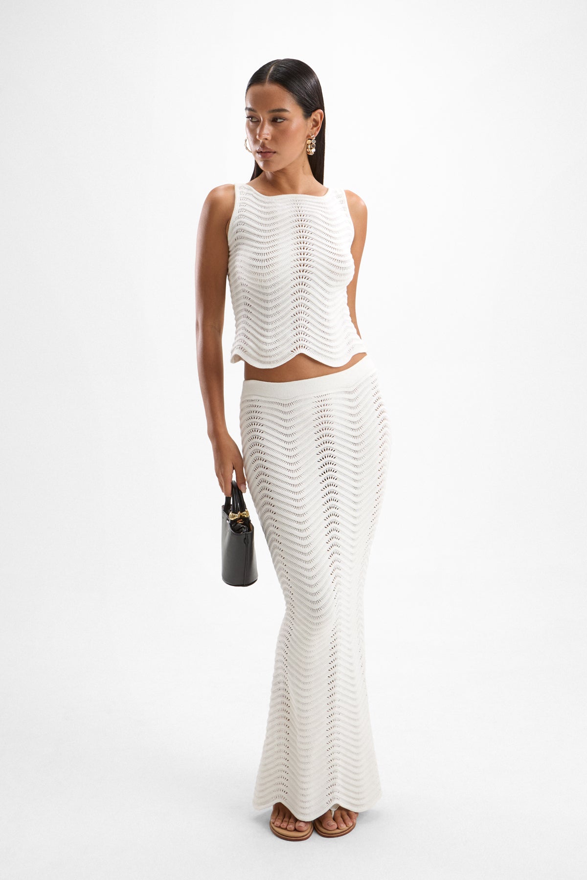 Arc Knit Top - Pearl