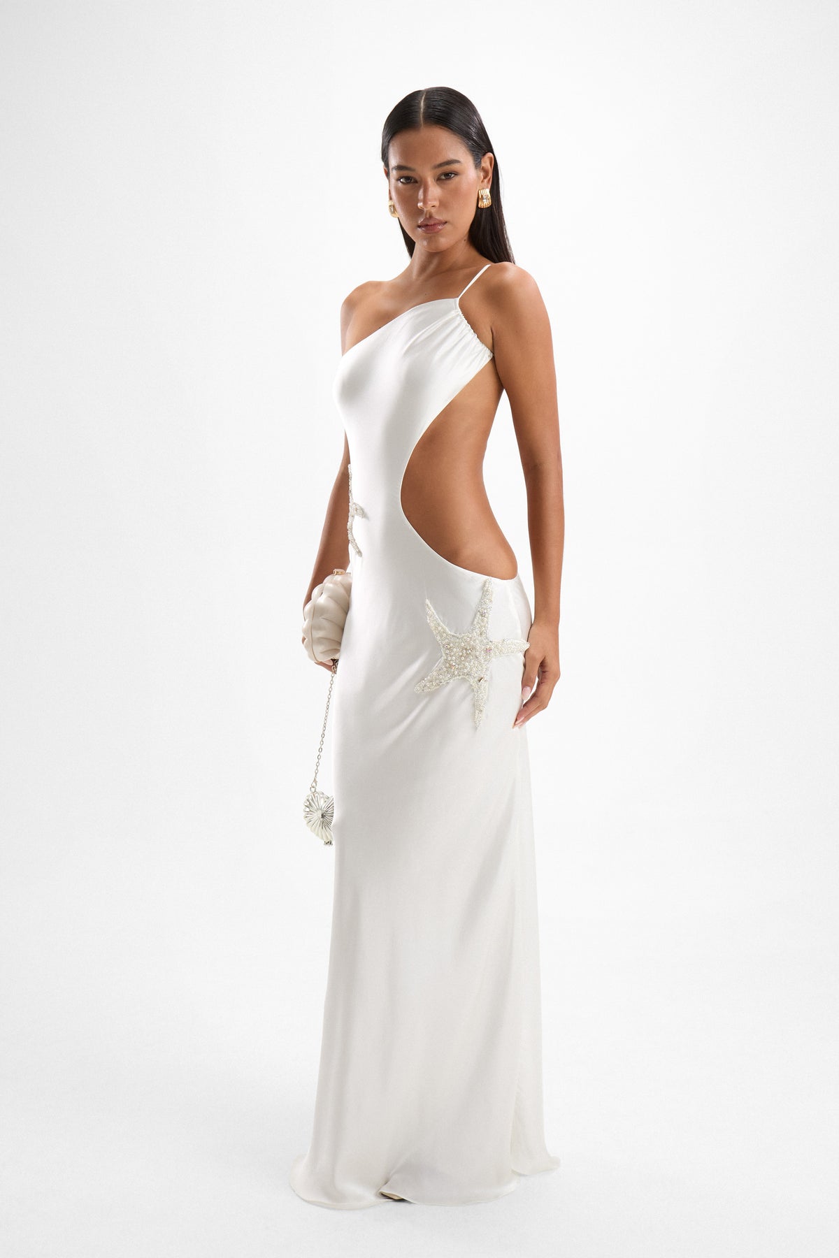 Sage Embellished Gown - Pearl