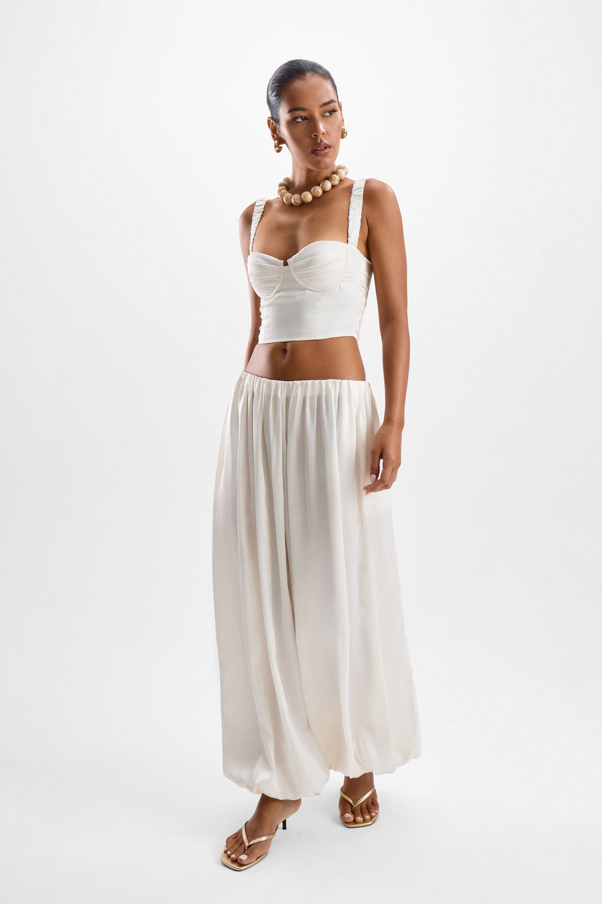 Astrid Bustier Top - Pearl | Cin Cin Swimwear and Resortwear