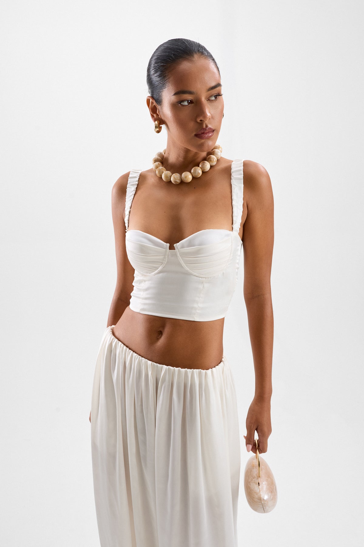 Astrid Bustier Top - Pearl | Cin Cin Swimwear and Resortwear