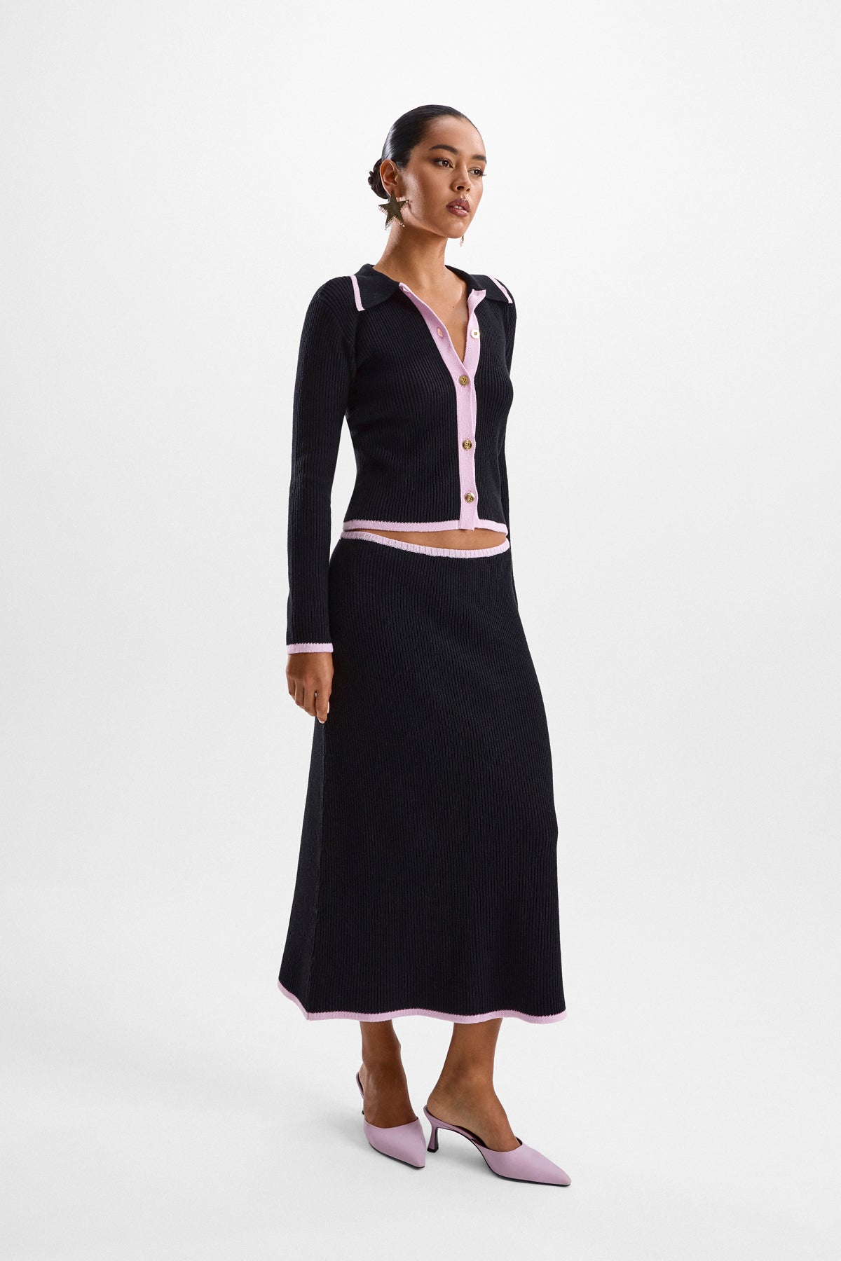 'Capri' Knit Skirt - Black