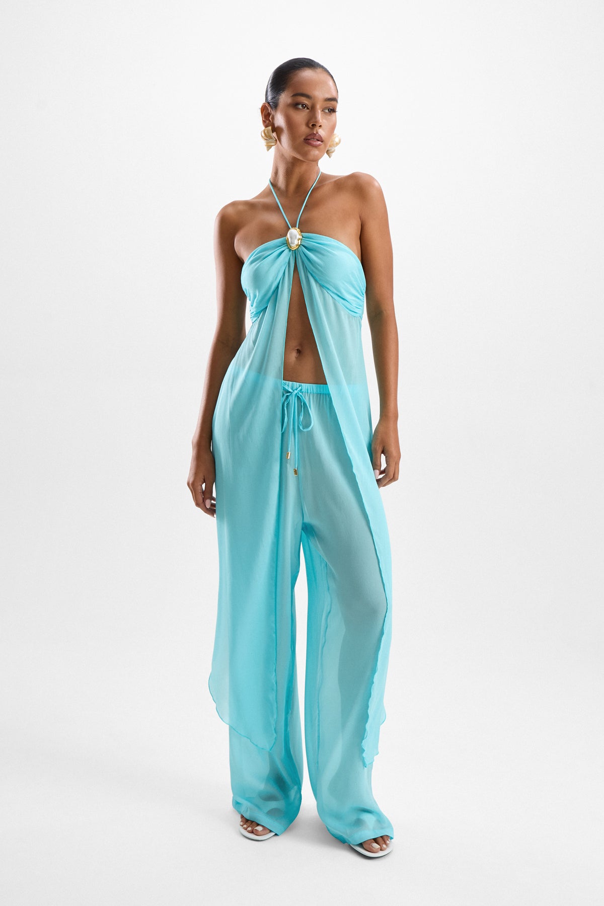 Coral Moonstone Drape Top - Blue Lagoon