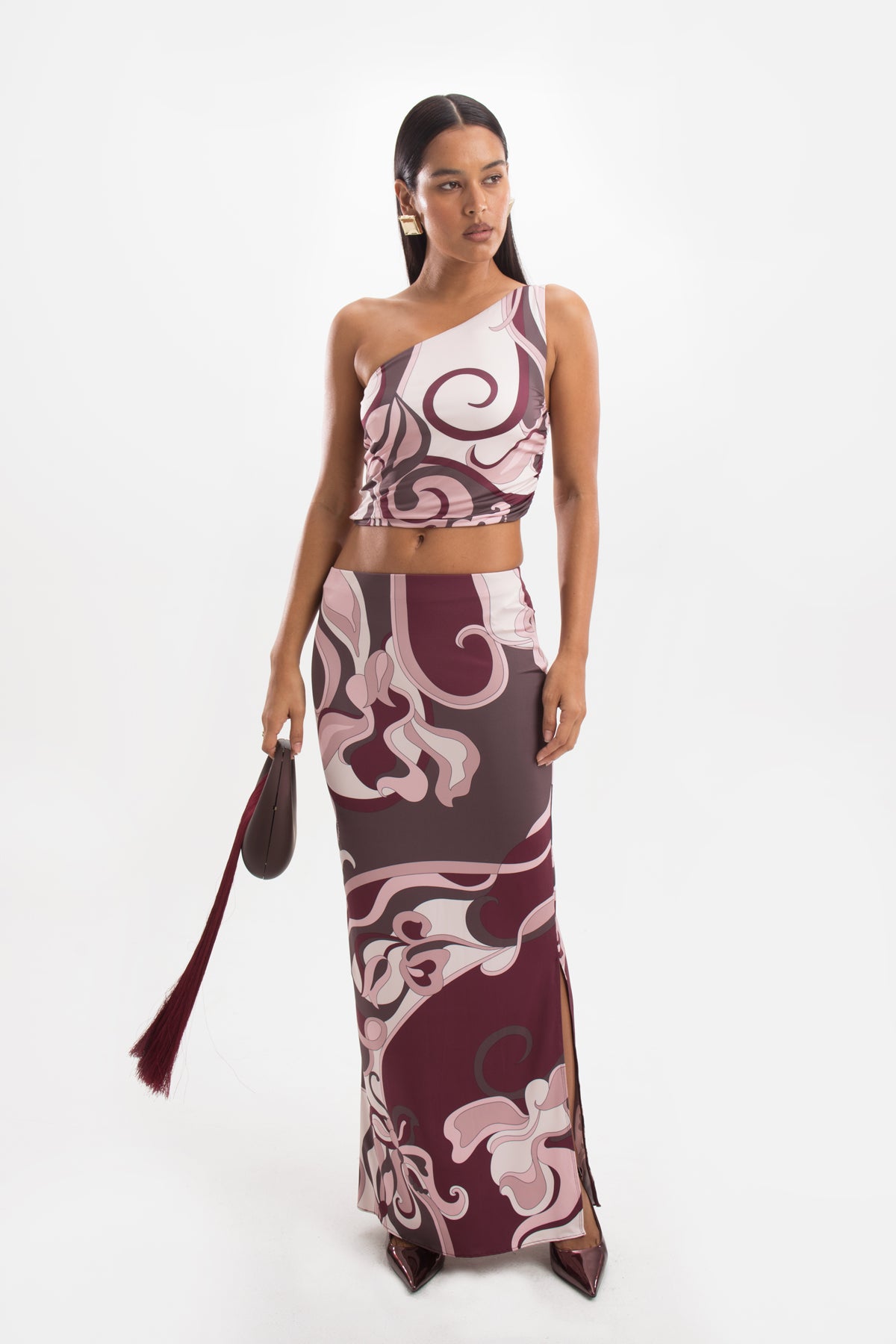 City Maxi Skirt - Bordeaux