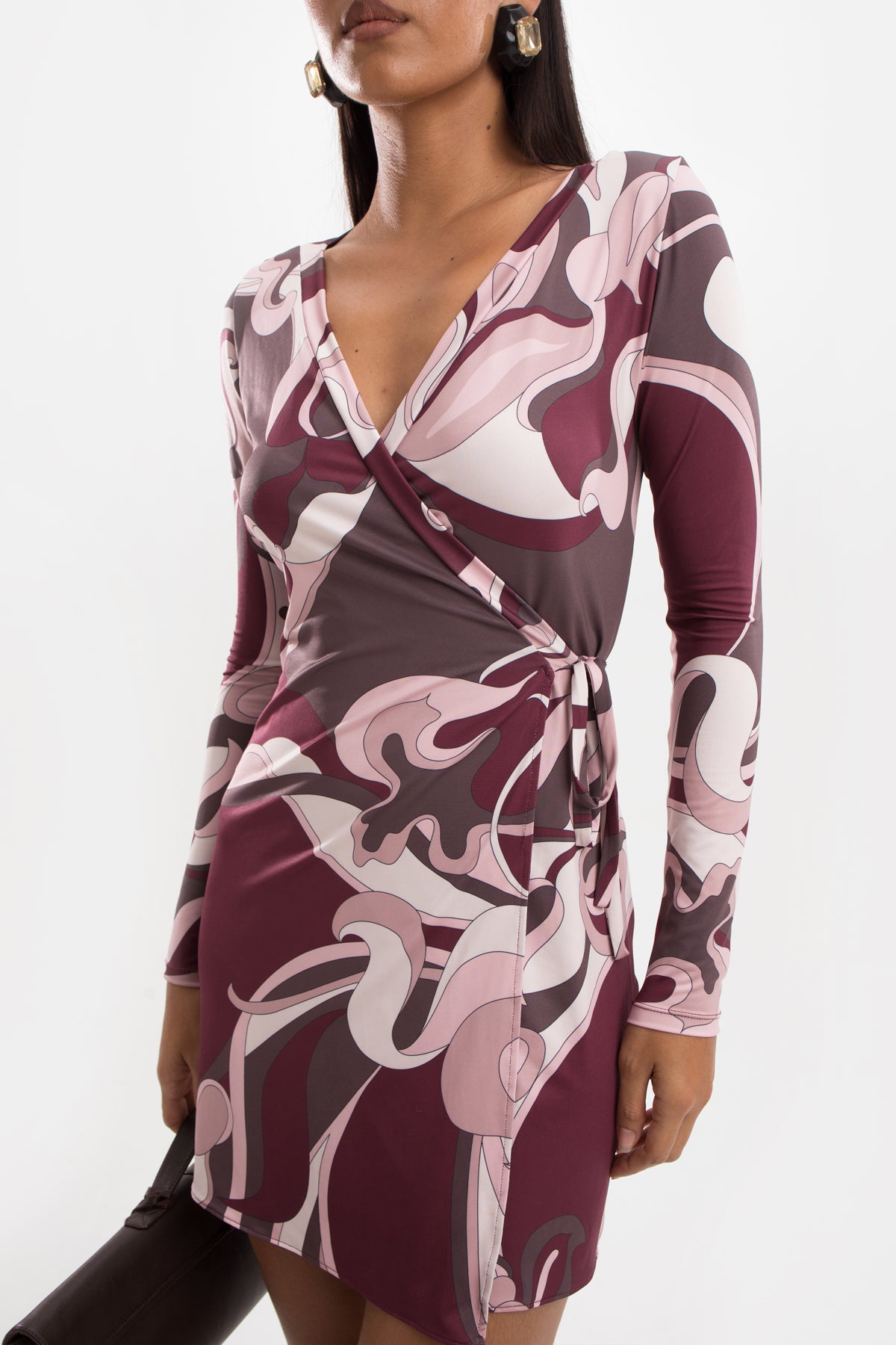 Claret Wrap Dress - Bordeaux