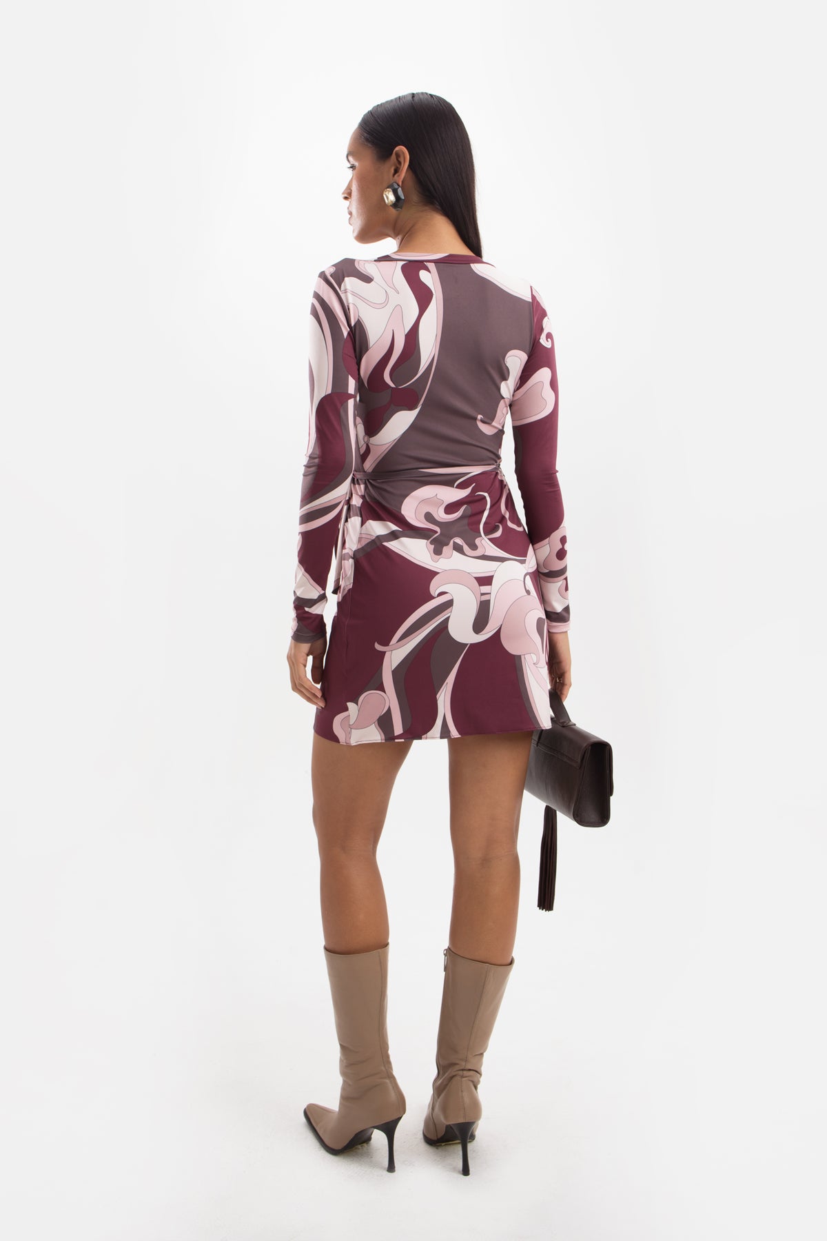 Claret Wrap Dress - Bordeaux