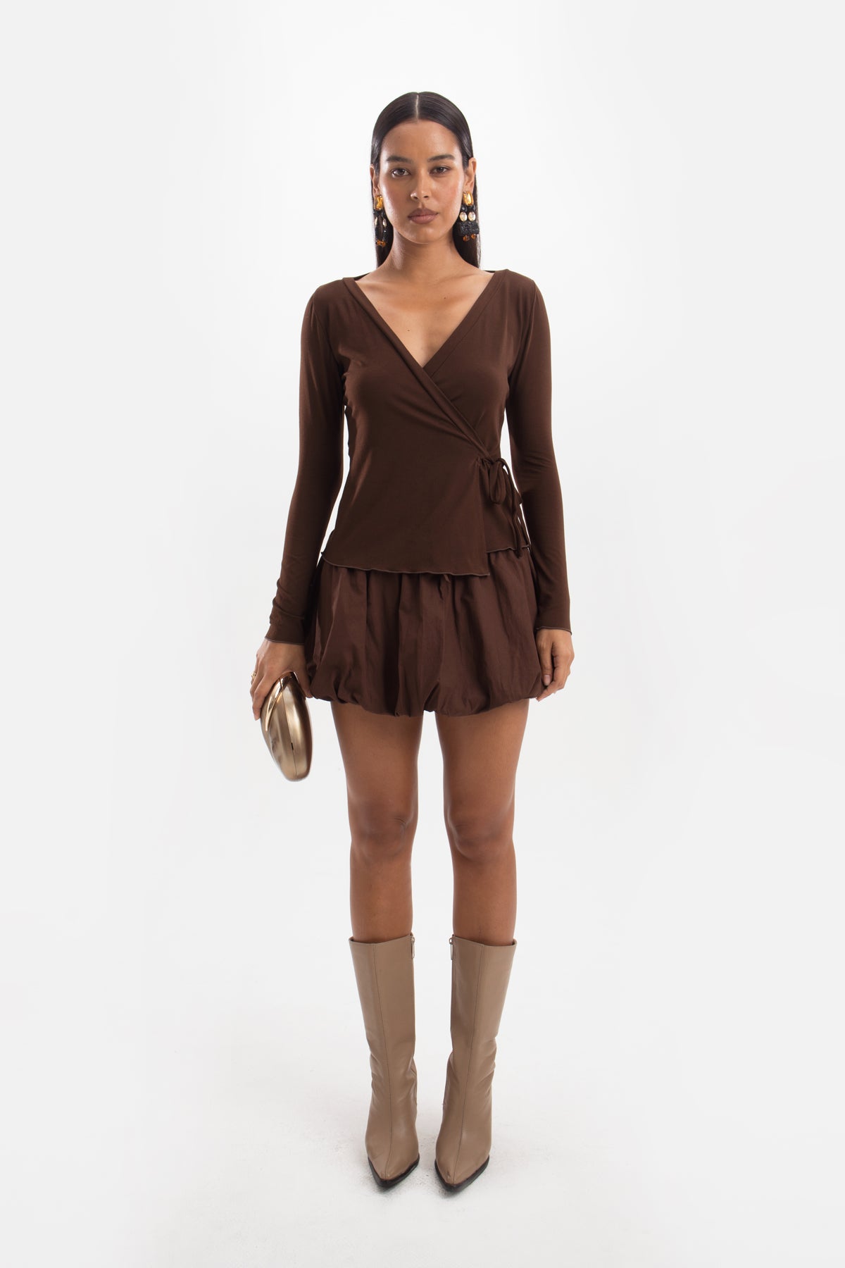 Bijou Bubble Skirt - Cocoa