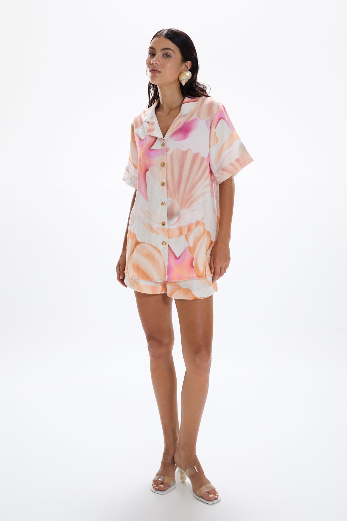 Troppo' Bowling Shirt - Tahiti Pink