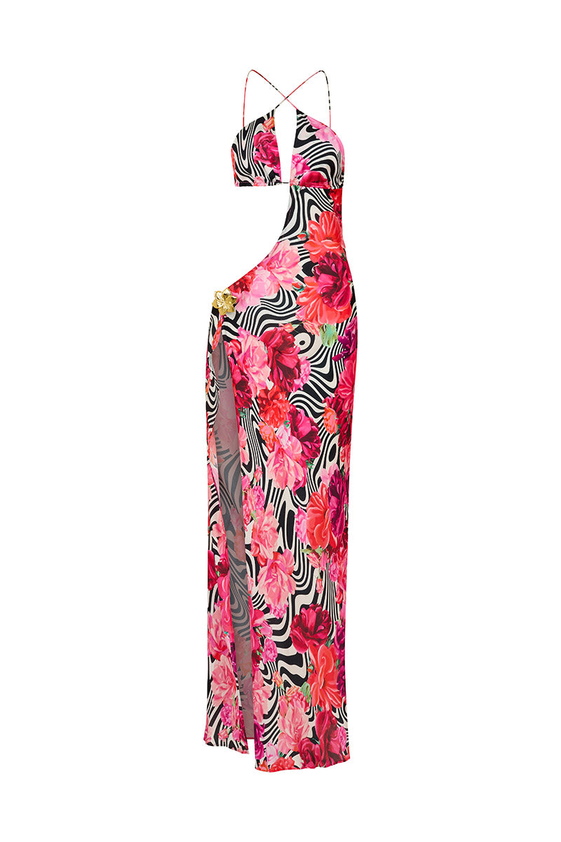 'Villa' Maxi Dress - Flamenco Stripe